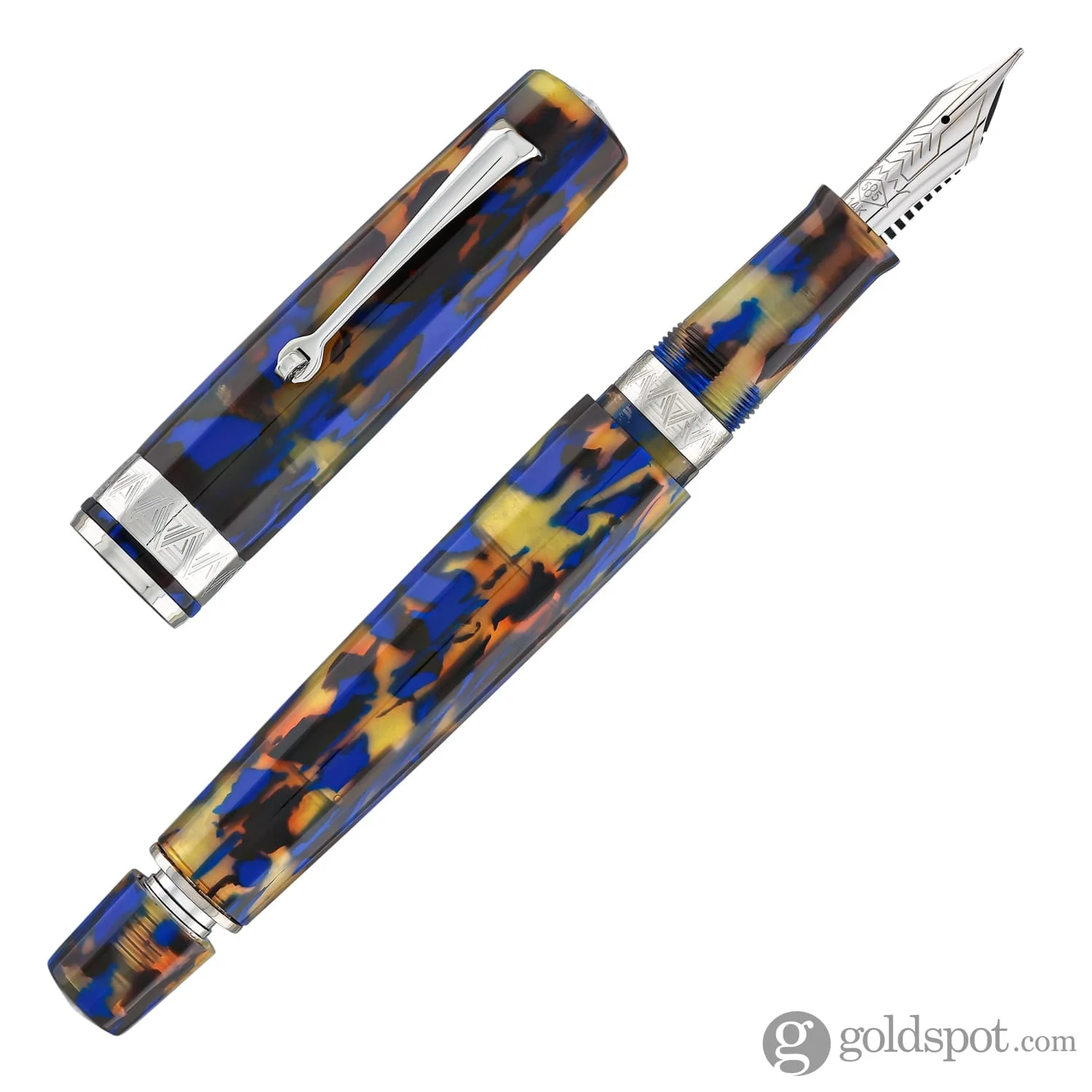 4894-omas-paragon-fountain-pen-in-blue-lucens-with-silver-trim-7.webp Omas Paragon Fountain Pen in Blue Lucens with Silver Trim