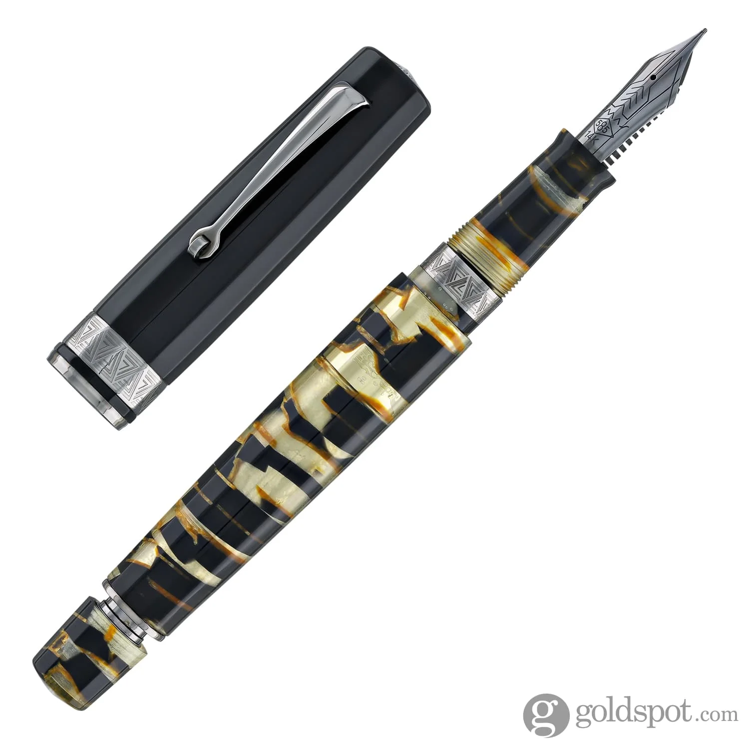 Omas Paragon Fountain Pen in Black Lucens with Black Trim