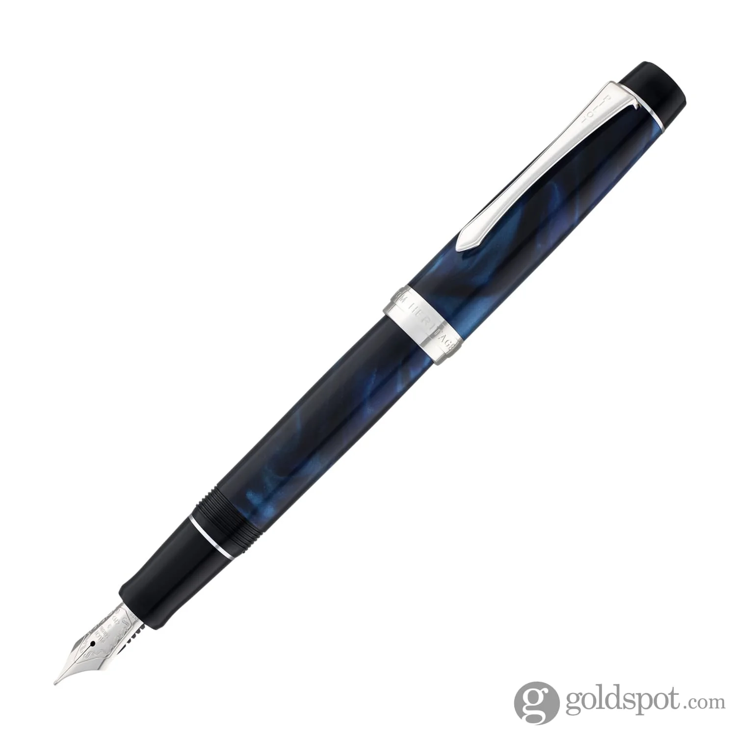 4922-pilot-custom-heritage-se-fountain-pen-in-marble-blue-with-silver-trim-14kt-gold-2.webp Pilot Custom Heritage SE Fountain Pen in Marble Blue with Silver Trim - 14kt Gold