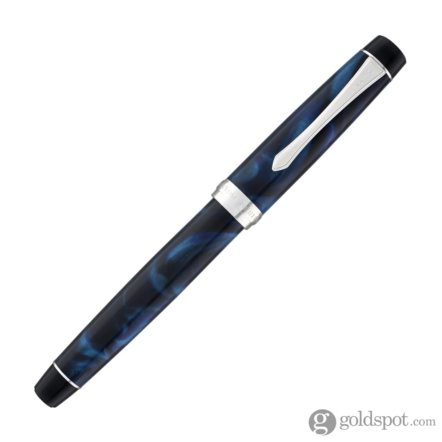 4922-pilot-custom-heritage-se-fountain-pen-in-marble-blue-with-silver-trim-14kt-gold-4.webp Pilot Custom Heritage SE Fountain Pen in Marble Blue with Silver Trim - 14kt Gold