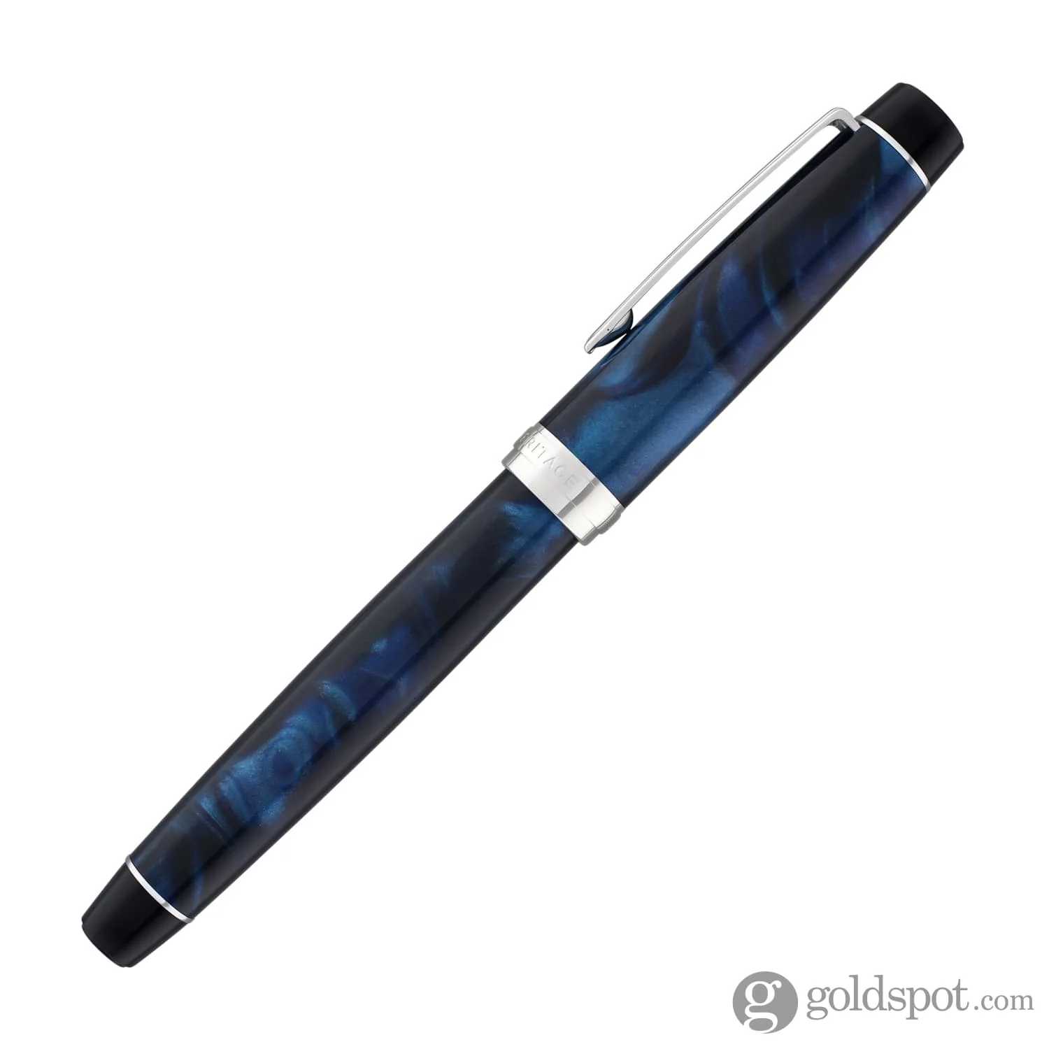 4922-pilot-custom-heritage-se-fountain-pen-in-marble-blue-with-silver-trim-14kt-gold-5.webp Pilot Custom Heritage SE Fountain Pen in Marble Blue with Silver Trim - 14kt Gold