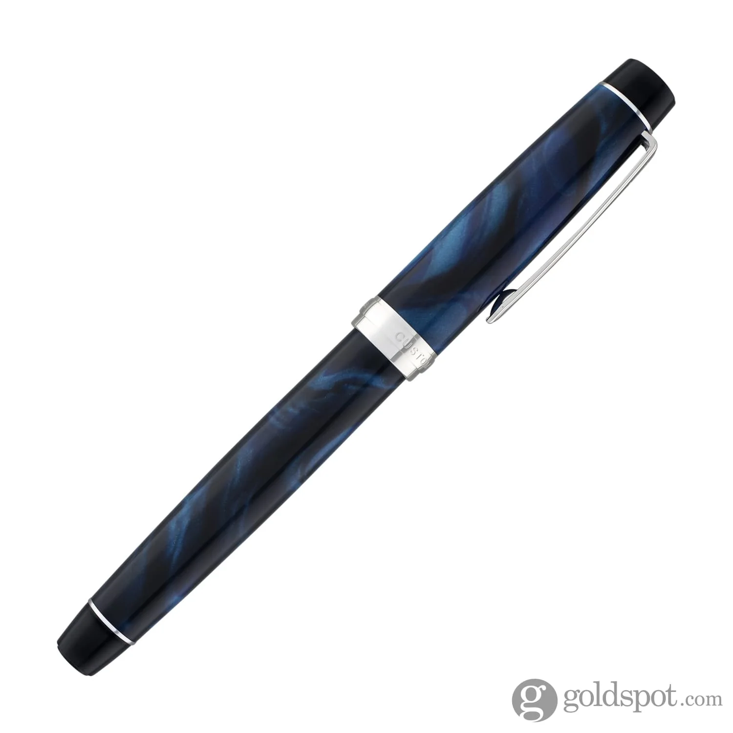 4922-pilot-custom-heritage-se-fountain-pen-in-marble-blue-with-silver-trim-14kt-gold-6.webp Pilot Custom Heritage SE Fountain Pen in Marble Blue with Silver Trim - 14kt Gold
