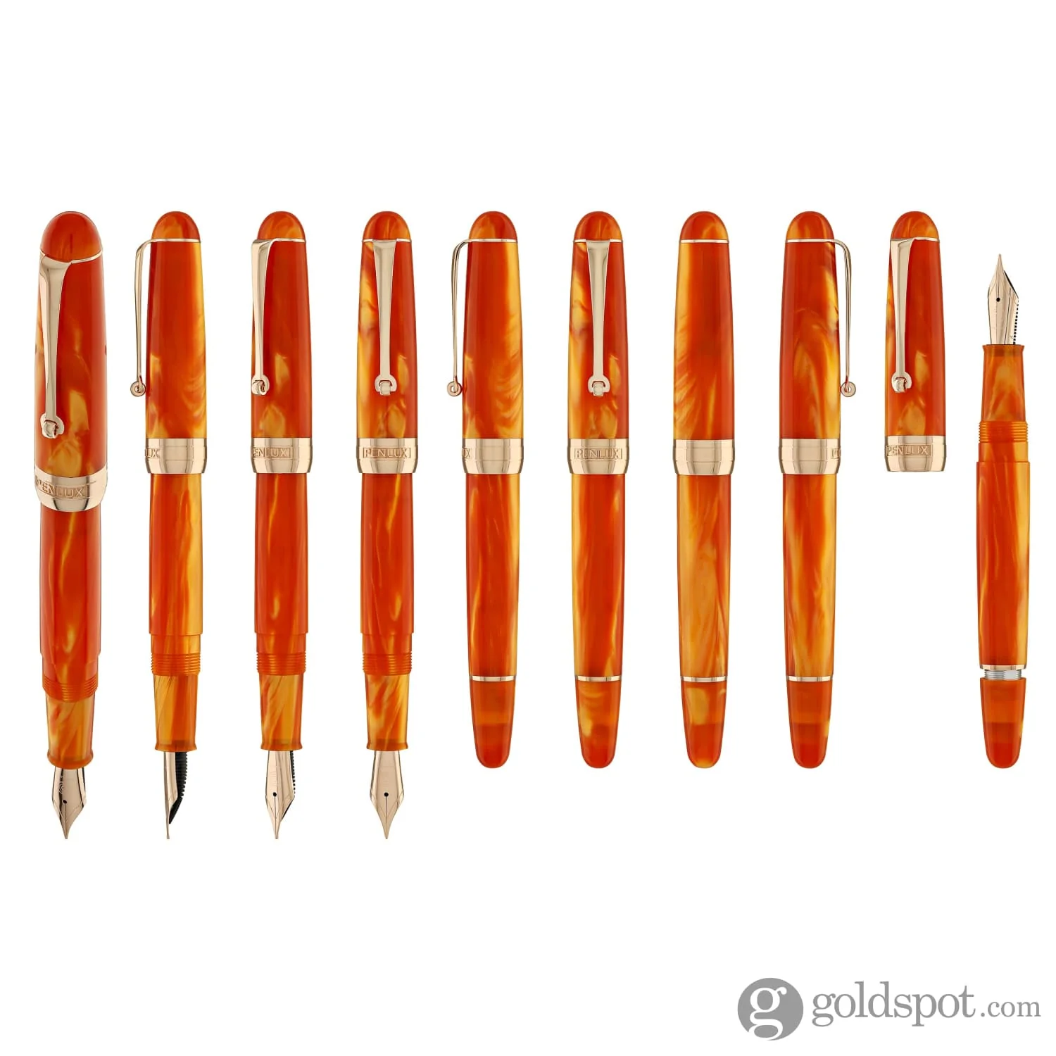 Penlux Masterpiece Delgado Fountain Pen in Tangerine