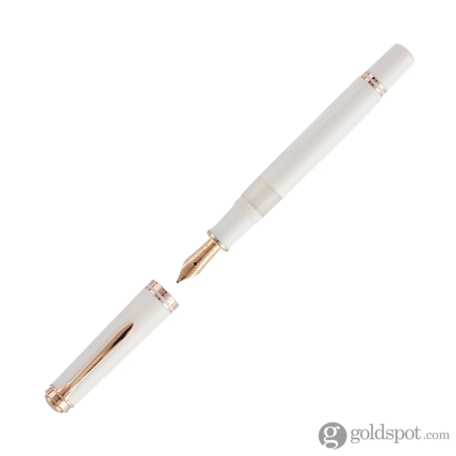Pelikan Souveran 600 Fountain Pen in White & Rose Gold Trim