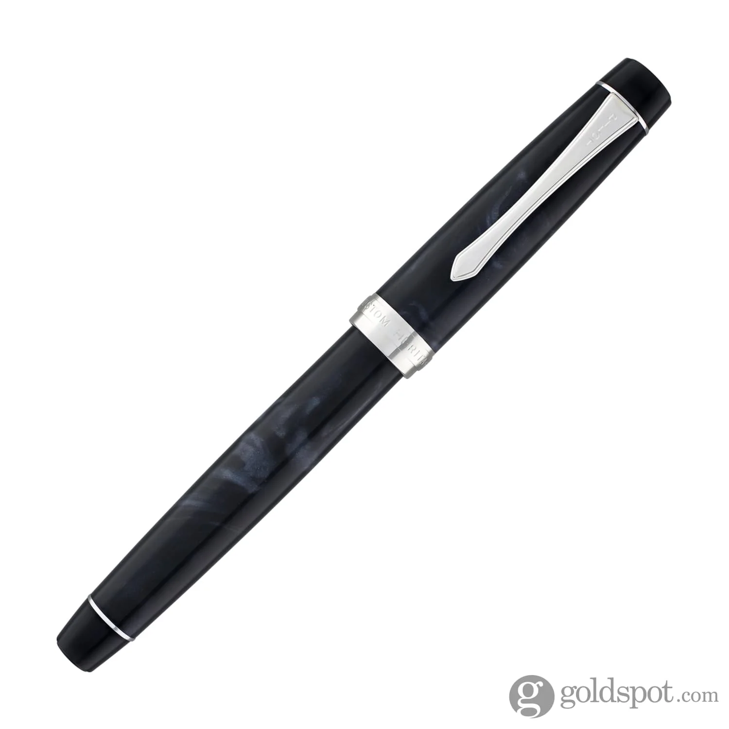 Pilot Custom Heritage SE Fountain Pen in Marble Black with Silver Trim - 14kt Gold