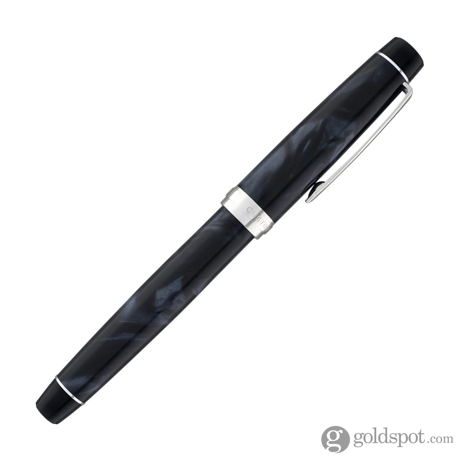 Pilot Custom Heritage SE Fountain Pen in Marble Black with Silver Trim - 14kt Gold