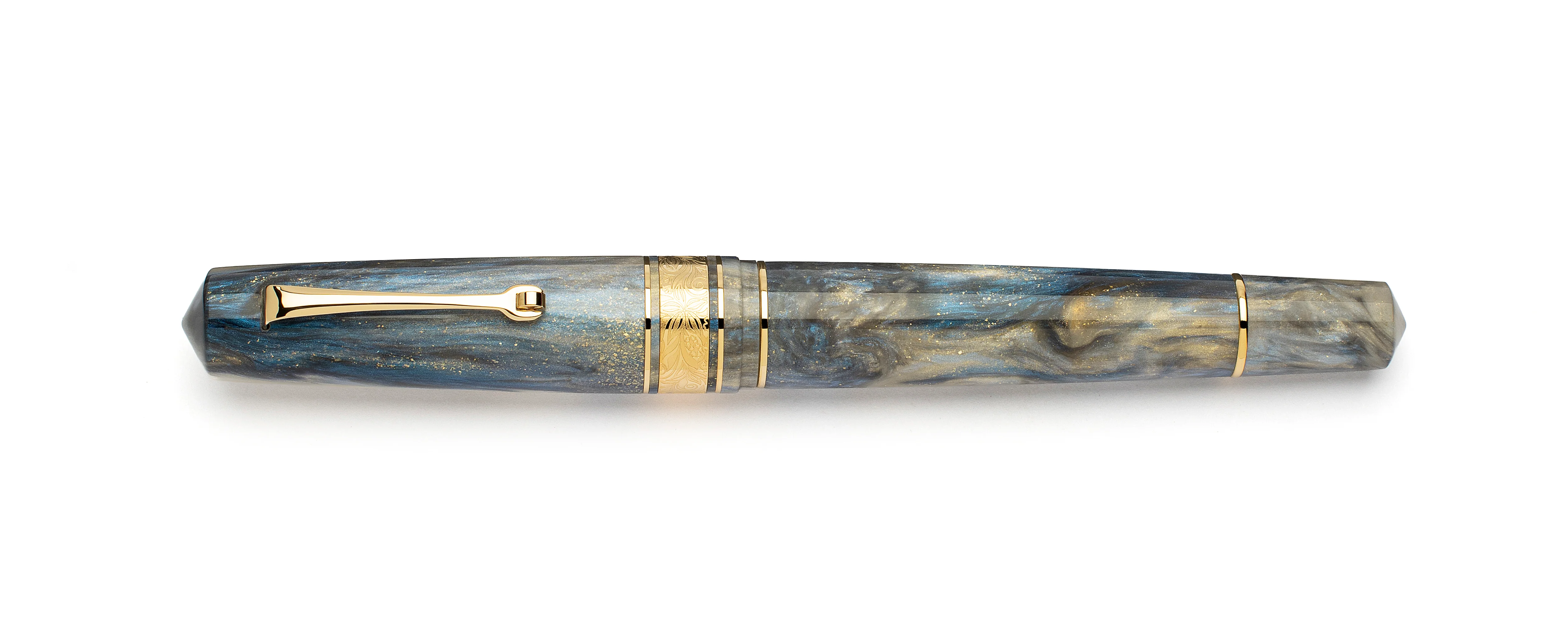 Leonardo Momento Zero Grande 2.0 Fountain Pen in Orchidea Blue, Gold Trim No. 6 Size Nib