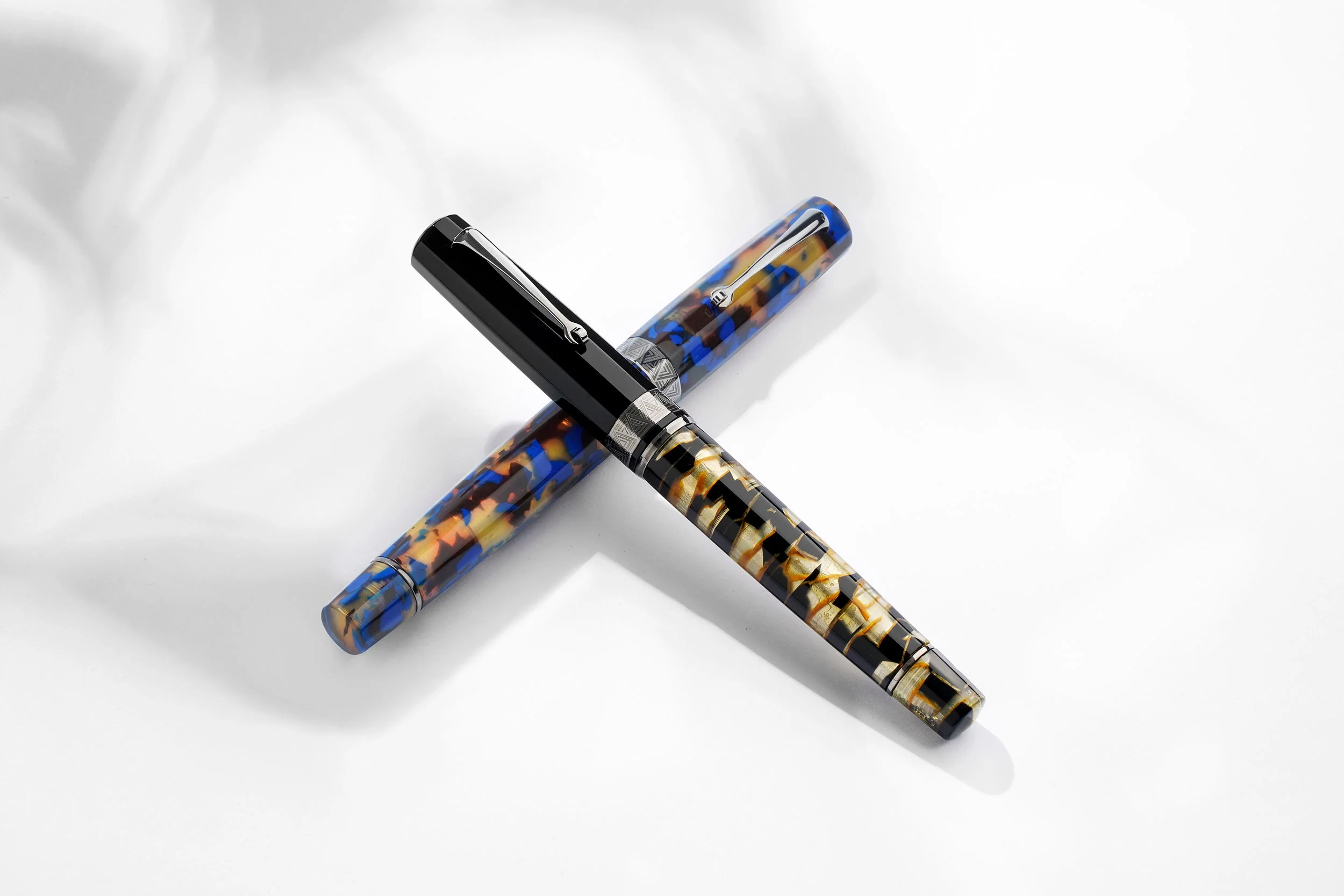 Omas Paragon Fountain Pen in Blue Lucens with Black Trim