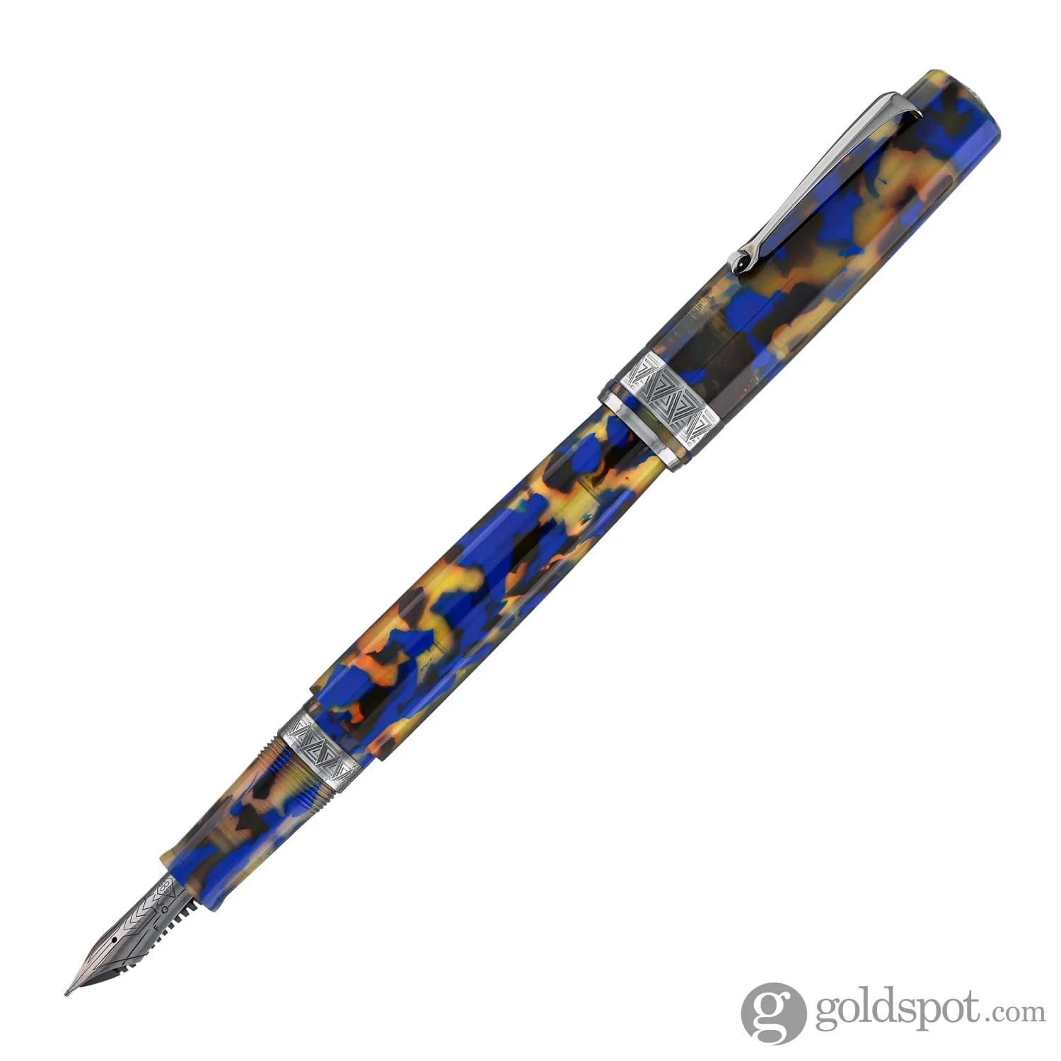 Omas Paragon Fountain Pen in Blue Lucens with Black Trim