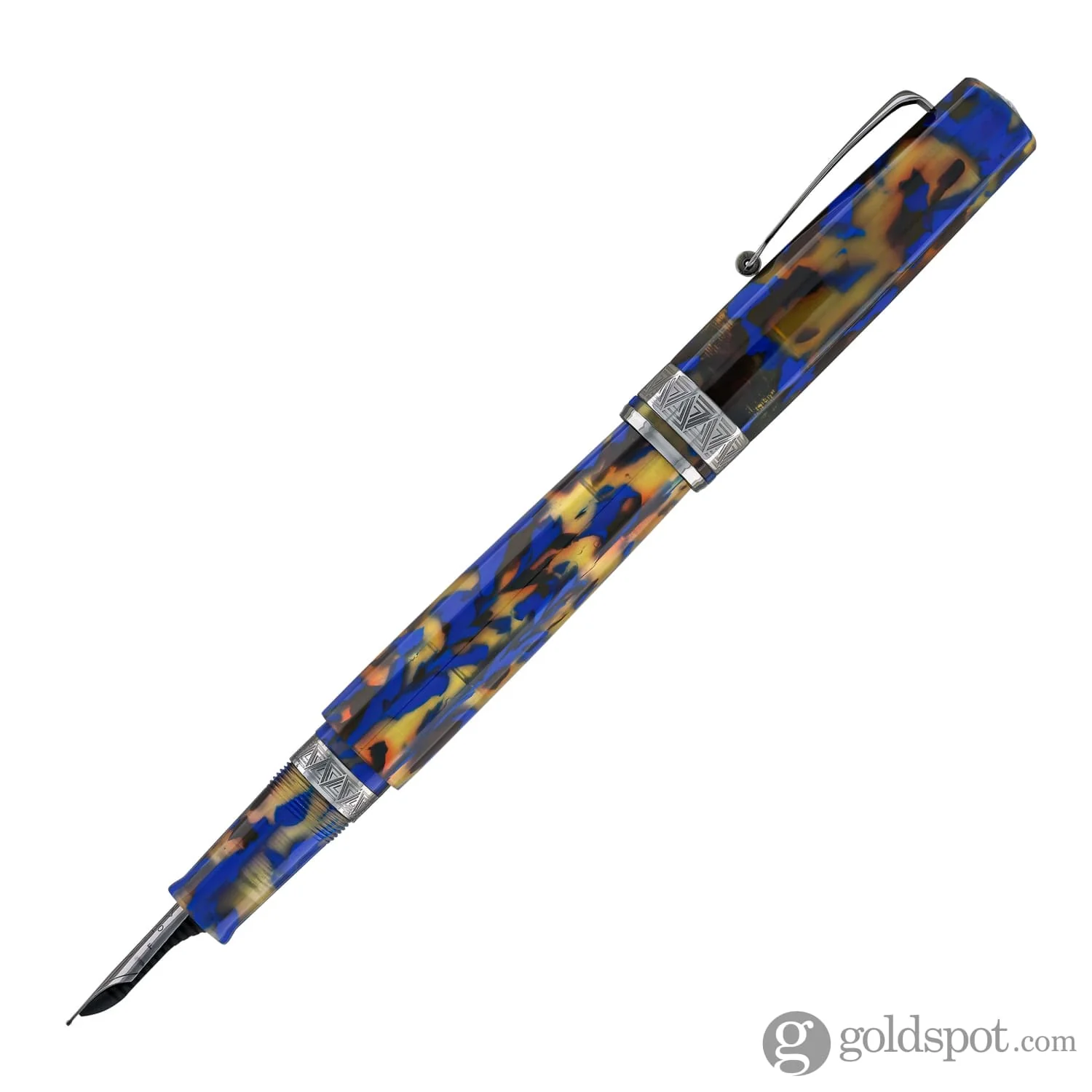 Omas Paragon Fountain Pen in Blue Lucens with Black Trim