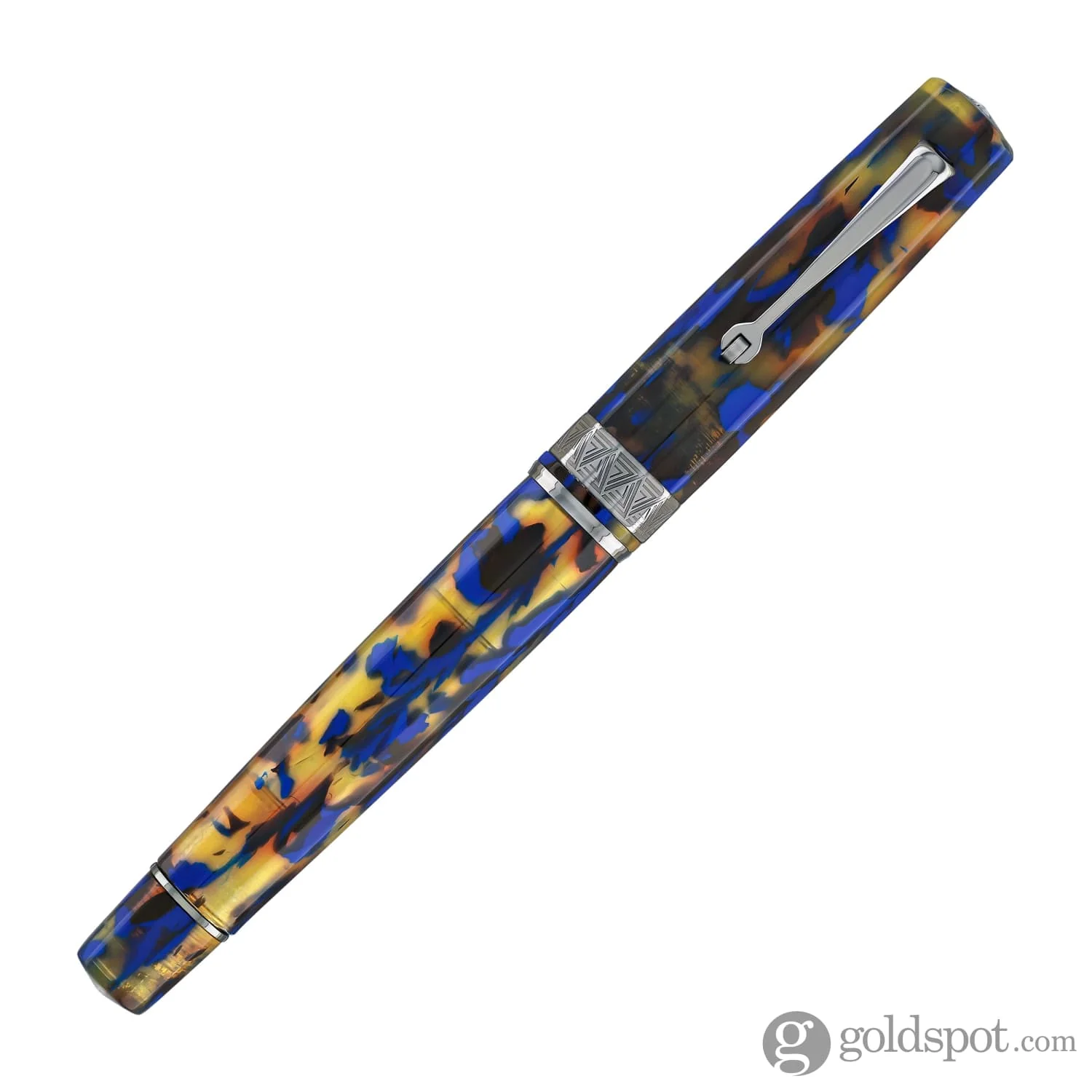 Omas Paragon Fountain Pen in Blue Lucens with Black Trim