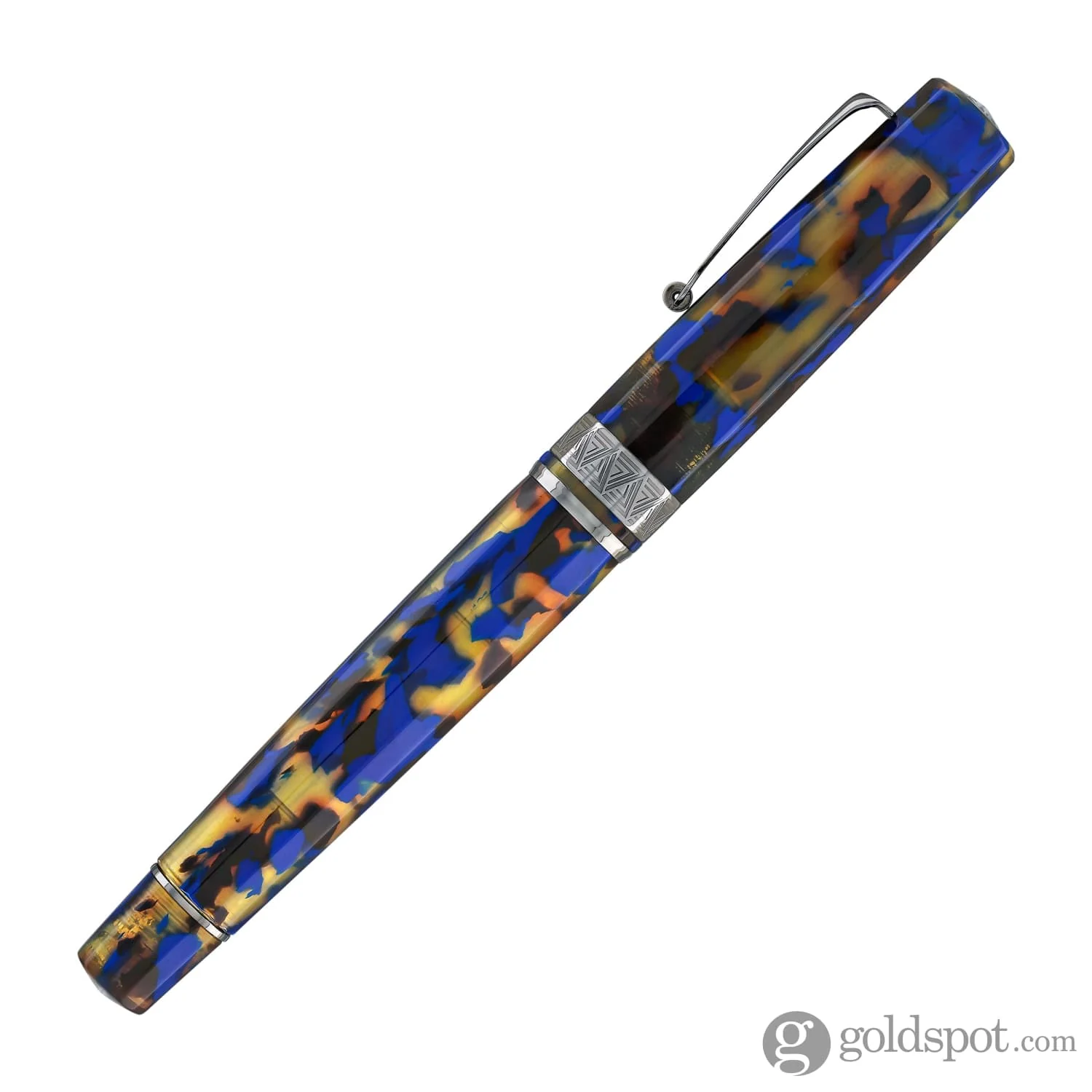 Omas Paragon Fountain Pen in Blue Lucens with Black Trim