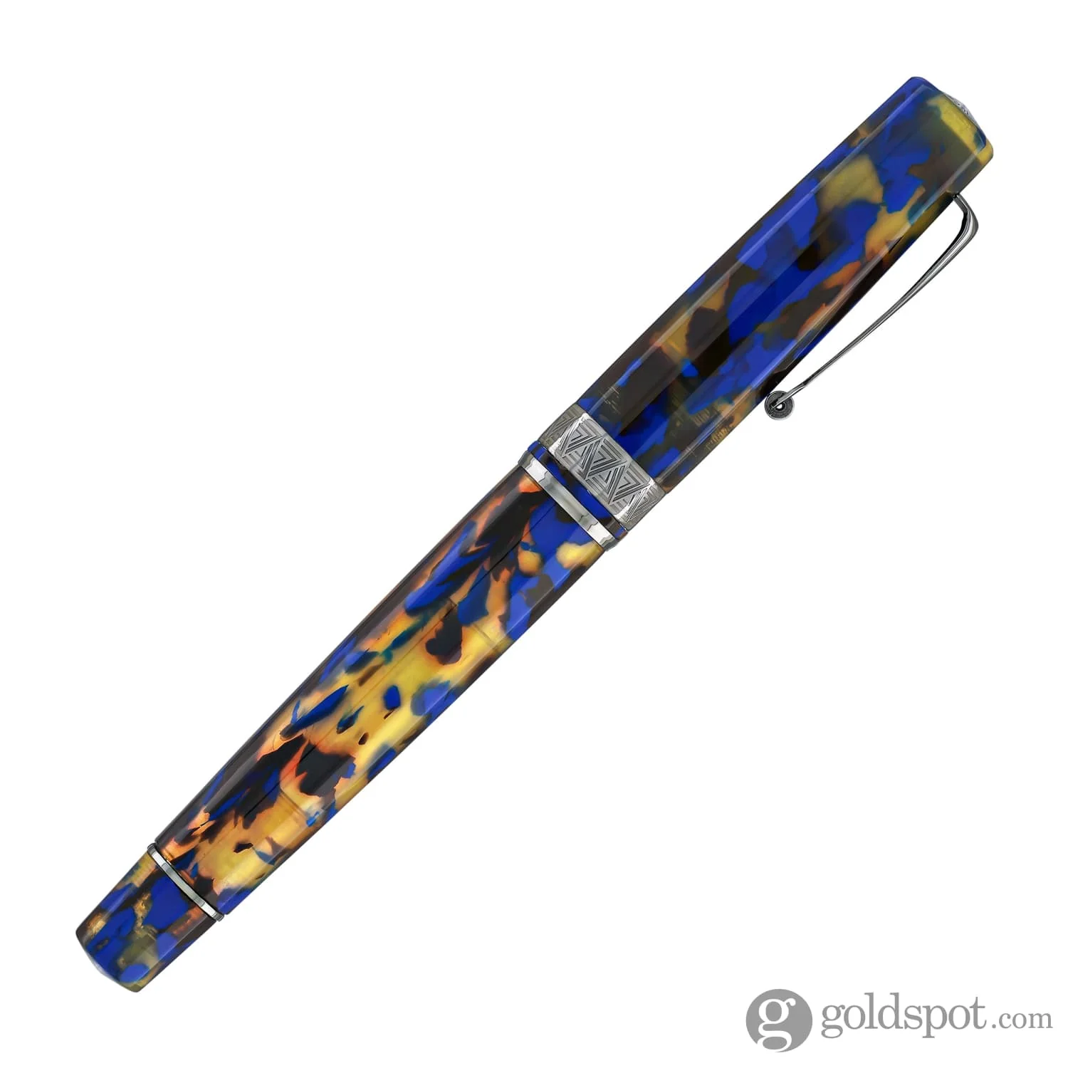 Omas Paragon Fountain Pen in Blue Lucens with Black Trim