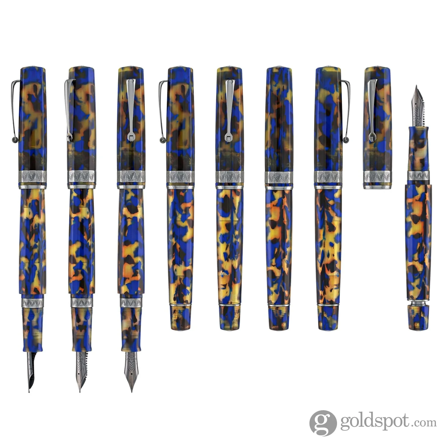 Omas Paragon Fountain Pen in Blue Lucens with Black Trim