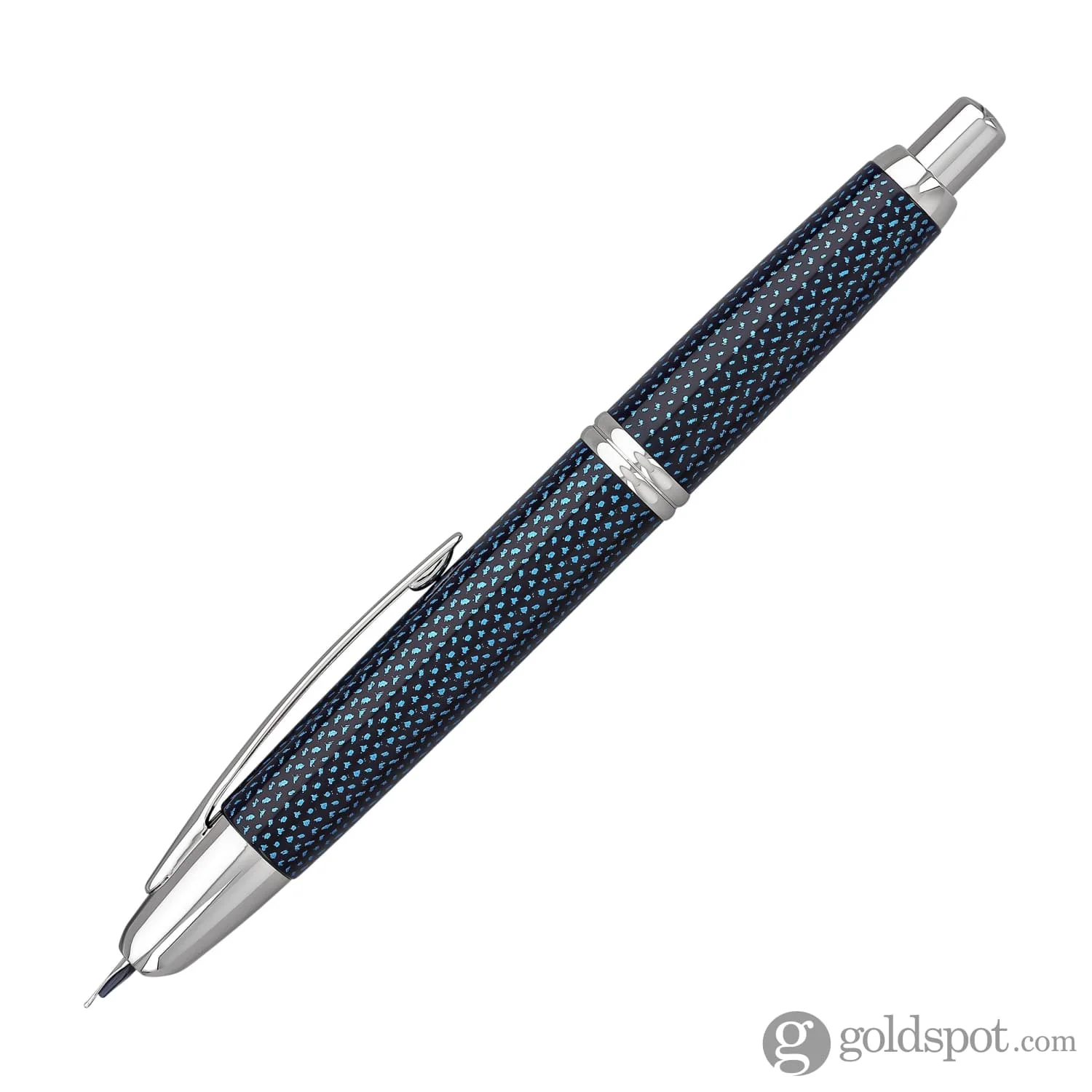 5078-pilot-vanishing-point-fountain-pen-in-blue-carbonesque-rhodium-18k-gold-3.webp Pilot Vanishing Point Fountain Pen in Blue Carbonesque & Rhodium - 18K Gold