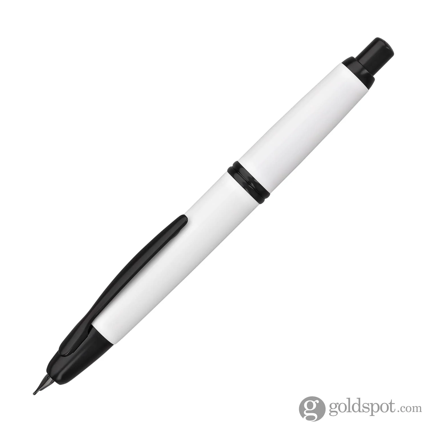 5088-pilot-vanishing-point-fountain-pen-in-shiny-white-black-accents-18k-gold-nib-2.webp Pilot Vanishing Point Fountain Pen in Shiny White & Black Accents - 18K Gold Nib