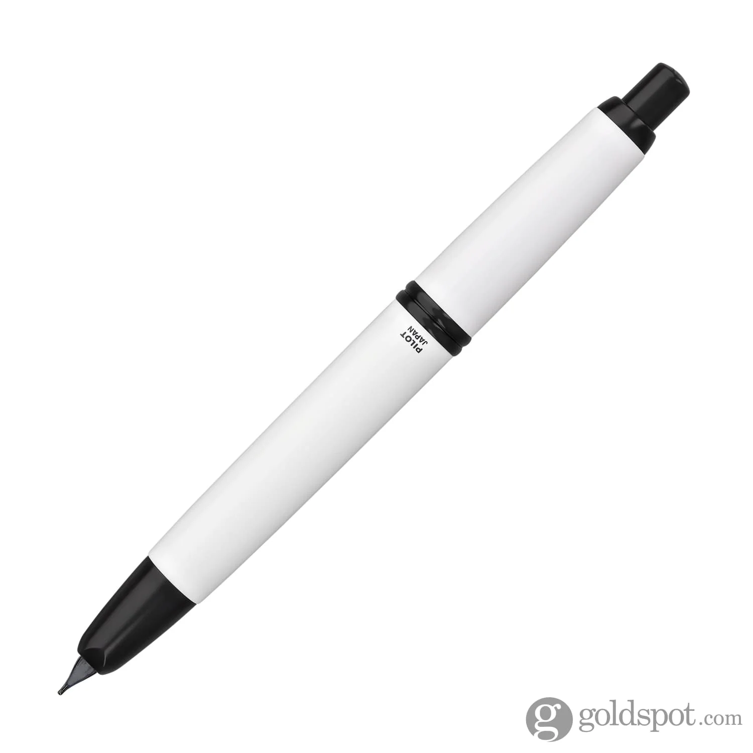 5088-pilot-vanishing-point-fountain-pen-in-shiny-white-black-accents-18k-gold-nib-4.webp Pilot Vanishing Point Fountain Pen in Shiny White & Black Accents - 18K Gold Nib