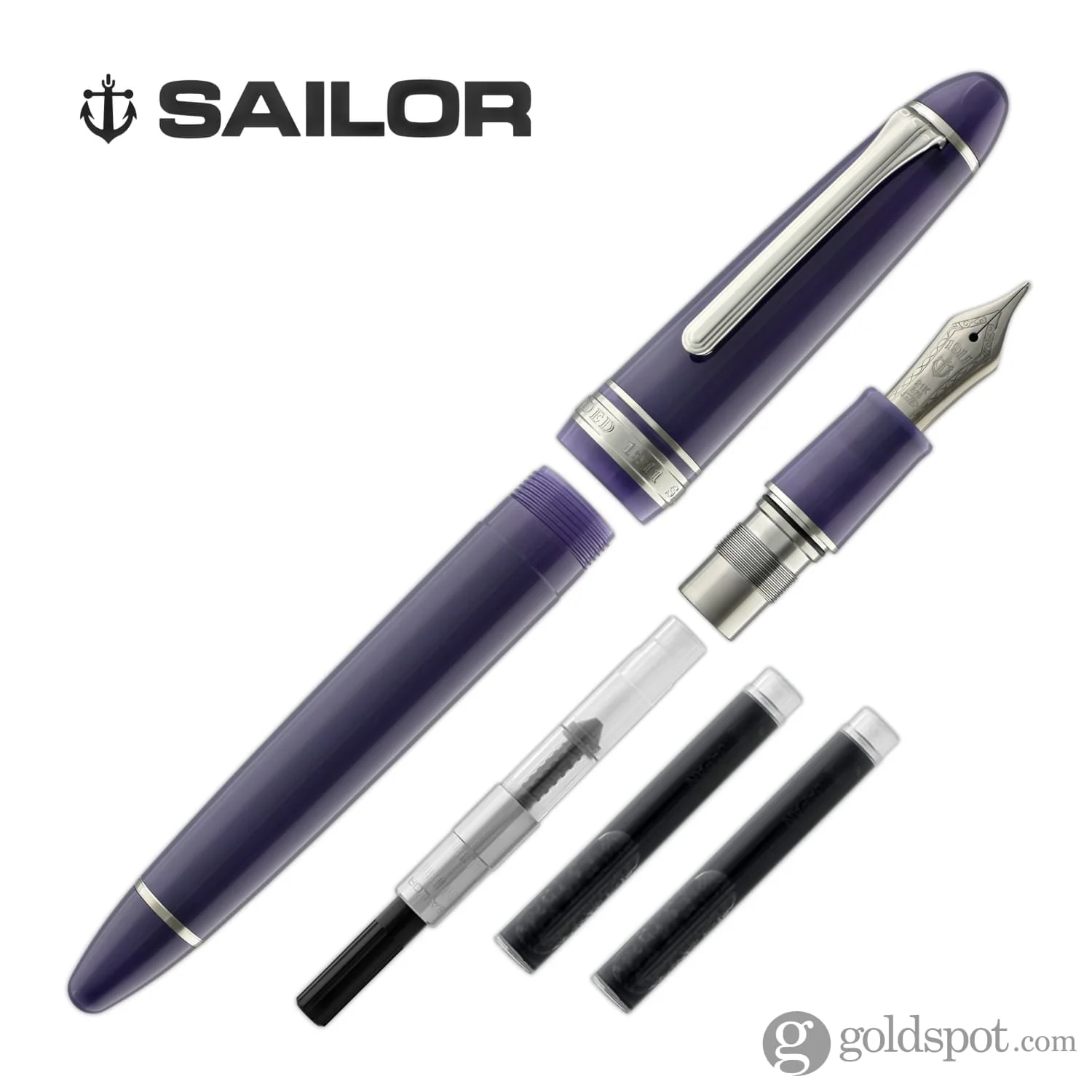 Sailor 1911 Large Fountain Pen in Wicked Witch - 21kt Gold Nib