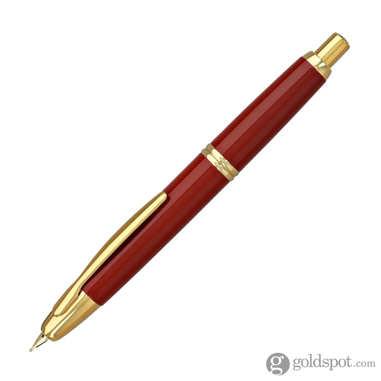 Pilot Vanishing Point Fountain Pen in Red & Gold - 18K Gold