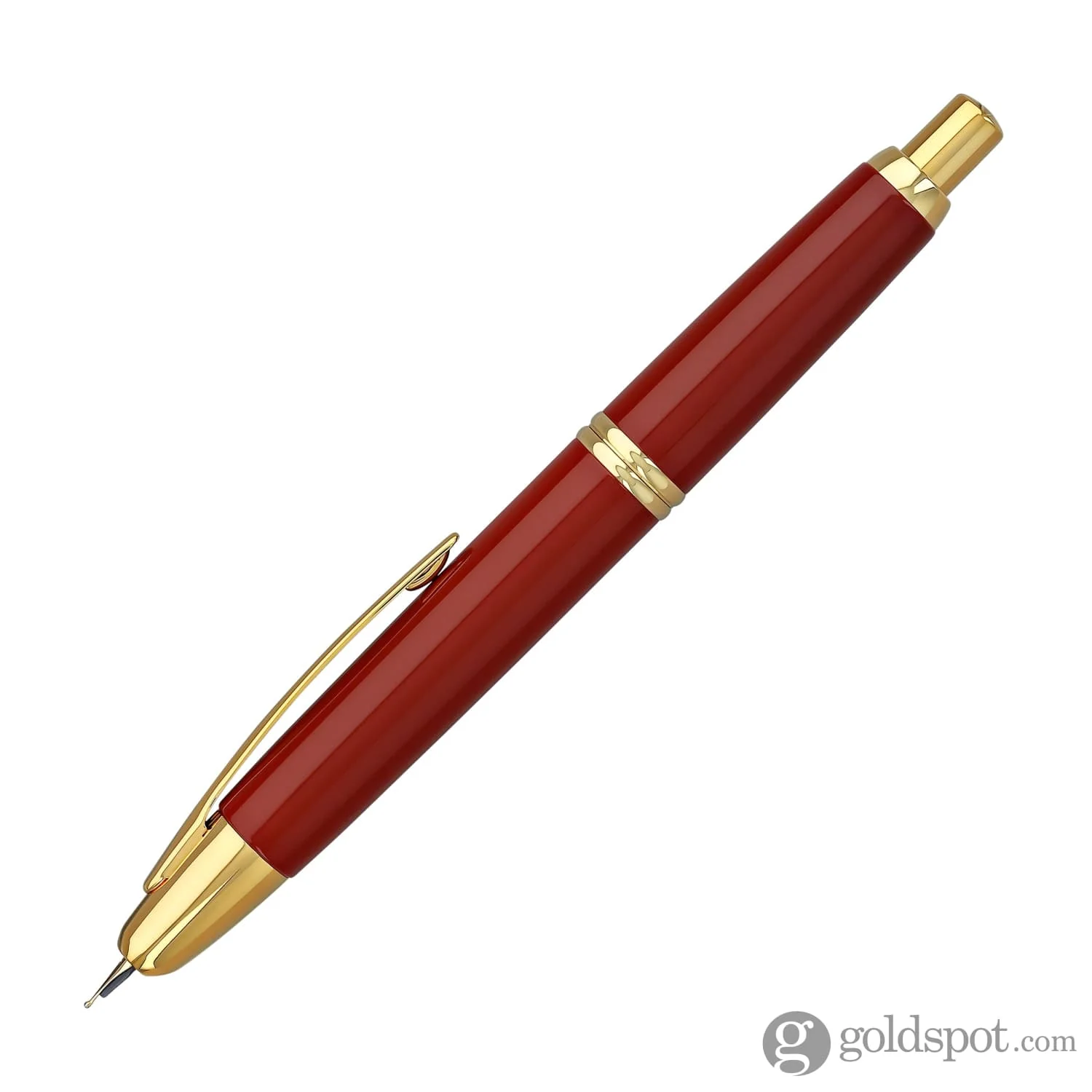 Pilot Vanishing Point Fountain Pen in Red & Gold - 18K Gold