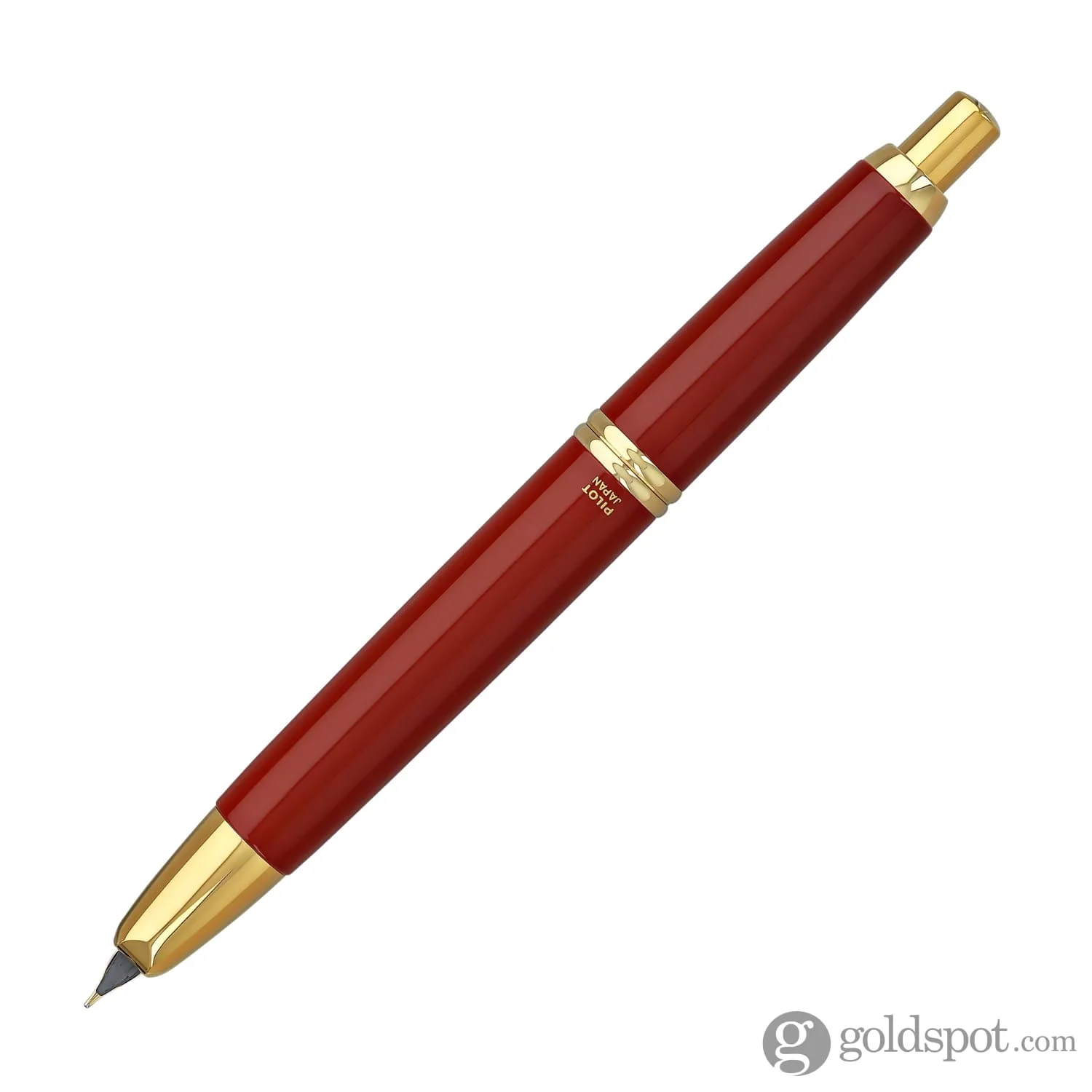 Pilot Vanishing Point Fountain Pen in Red & Gold - 18K Gold