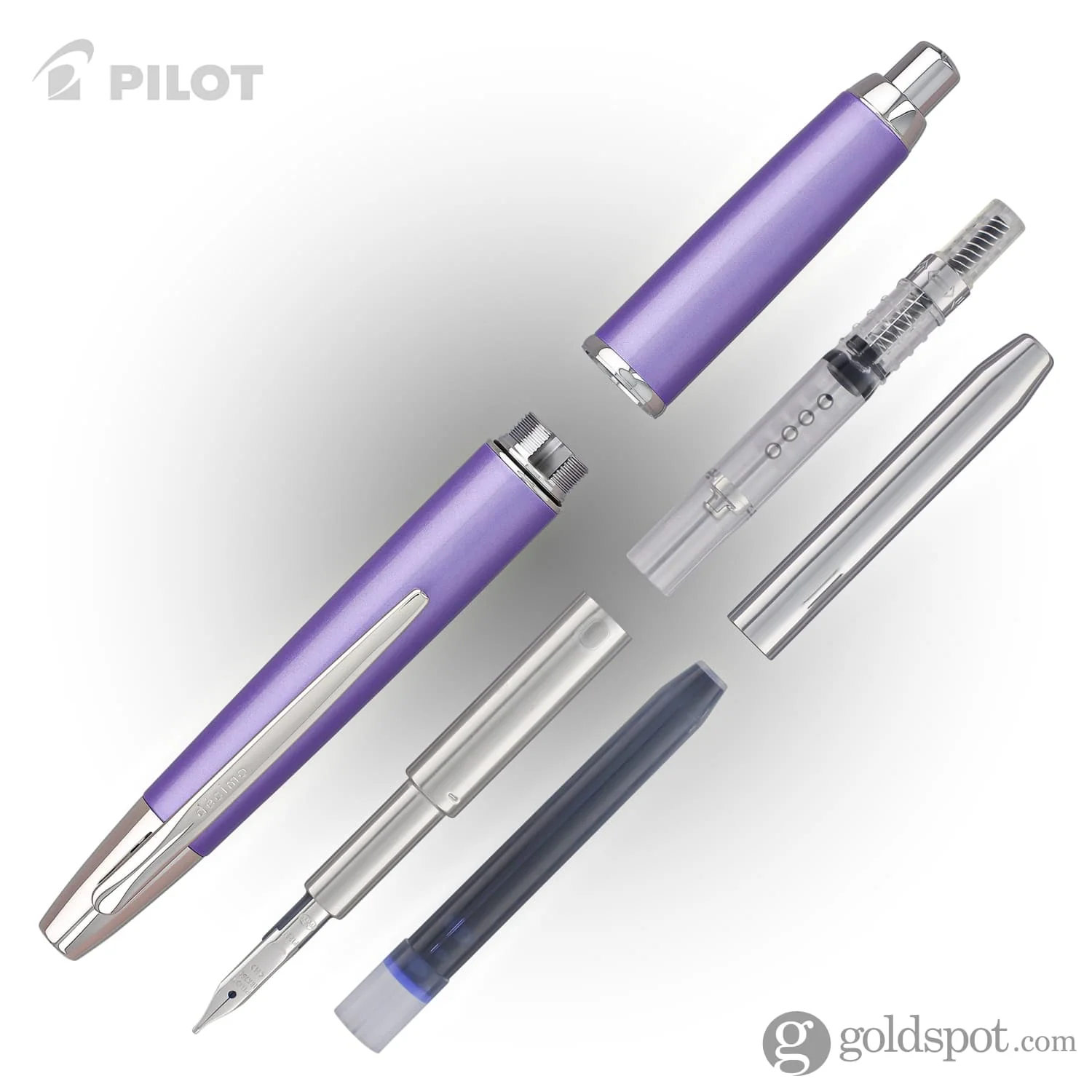 Pilot Vanishing Point Decimo Fountain Pen in Purple - 18K Gold