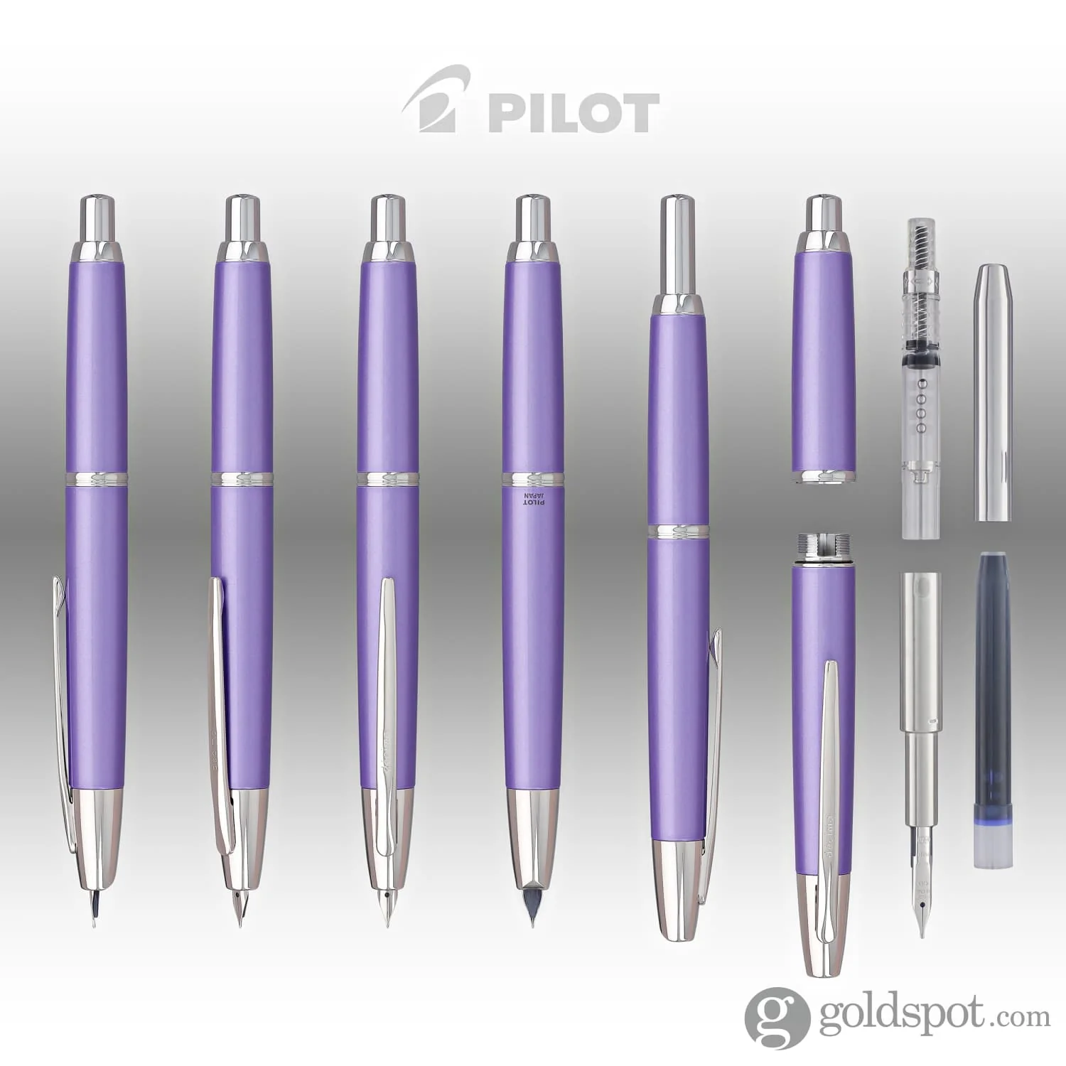 Pilot Vanishing Point Decimo Fountain Pen in Purple - 18K Gold
