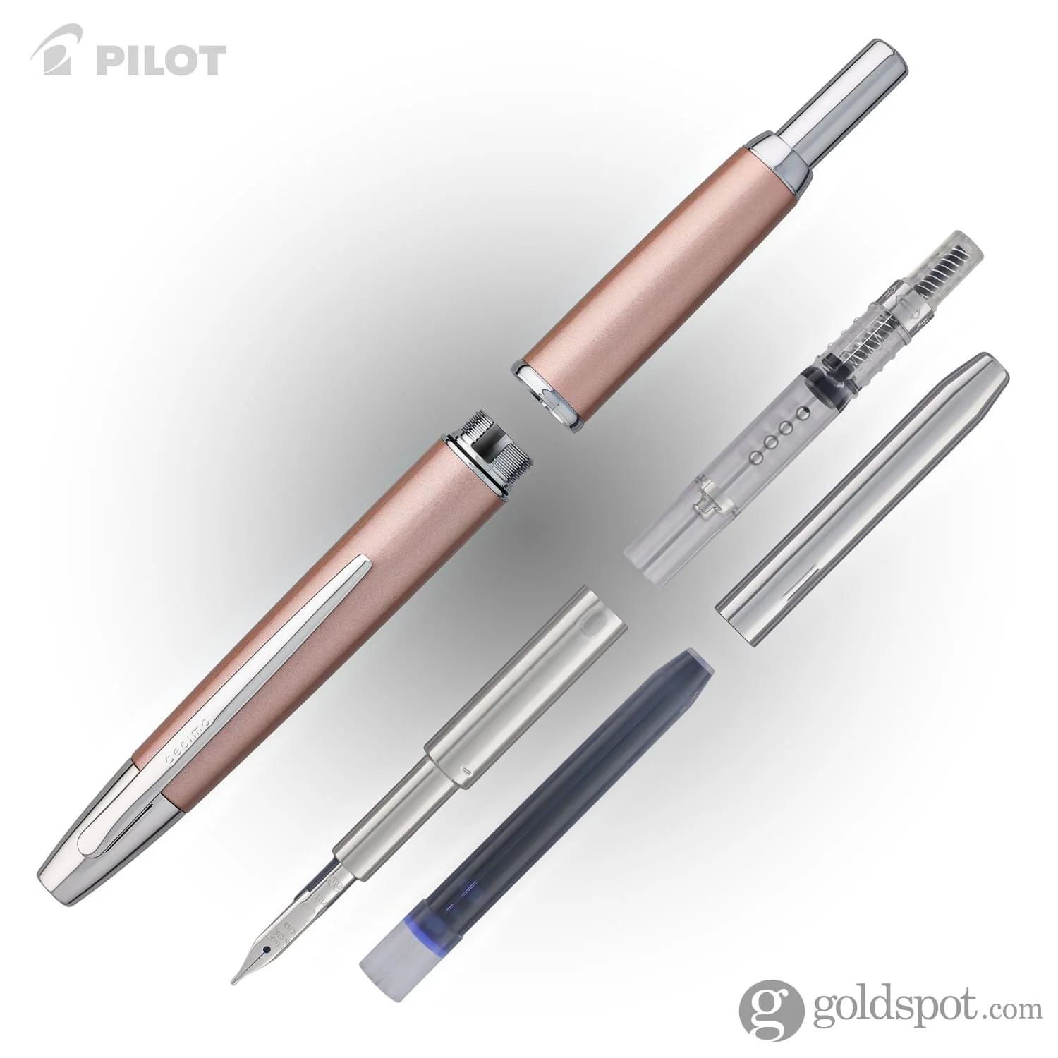 Pilot Vanishing Point Decimo Fountain Pen in Champagne - 18K Gold