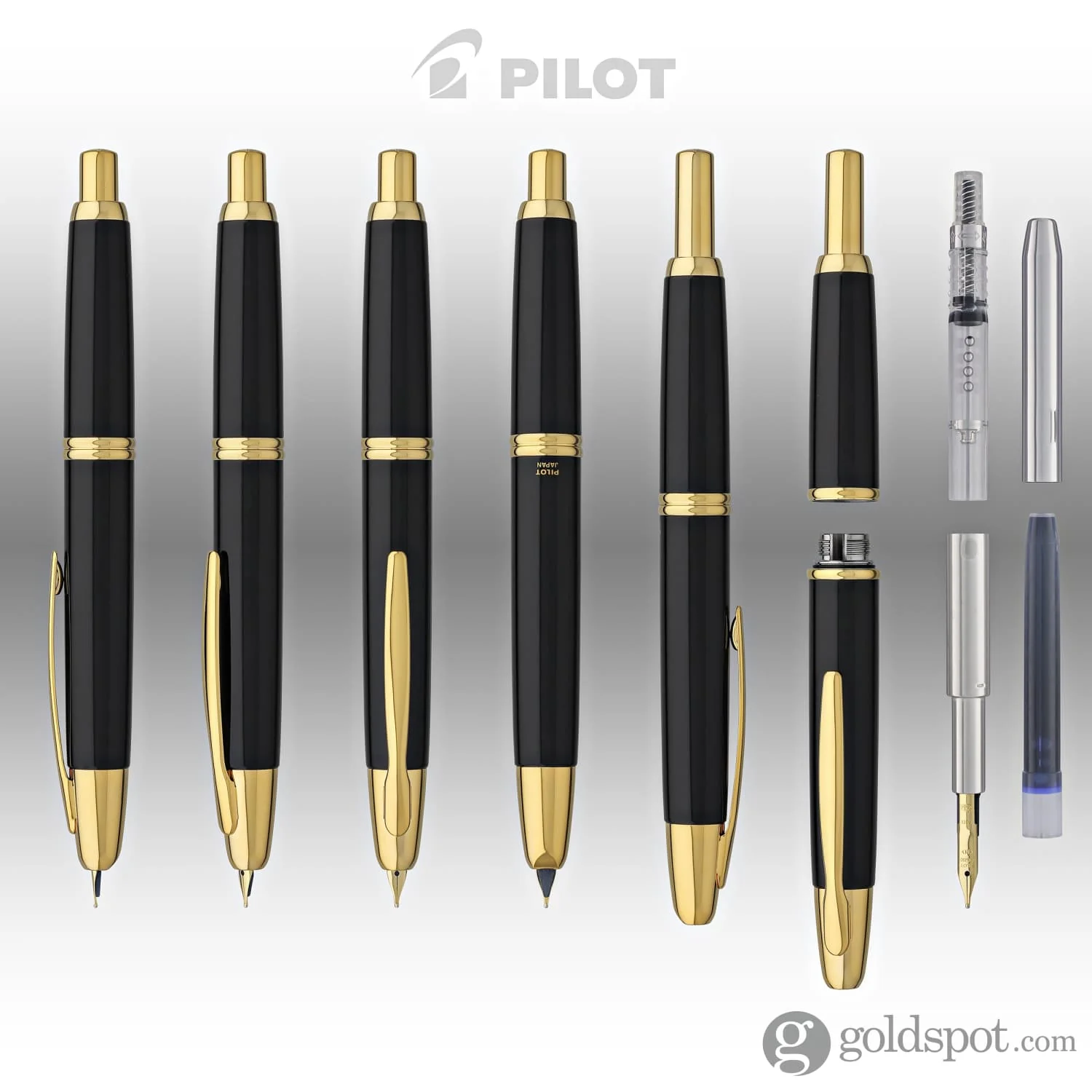 5125-pilot-vanishing-point-fountain-pen-in-black-gold-18k-gold-7.webp Pilot Vanishing Point Fountain Pen in Black & Gold - 18K Gold