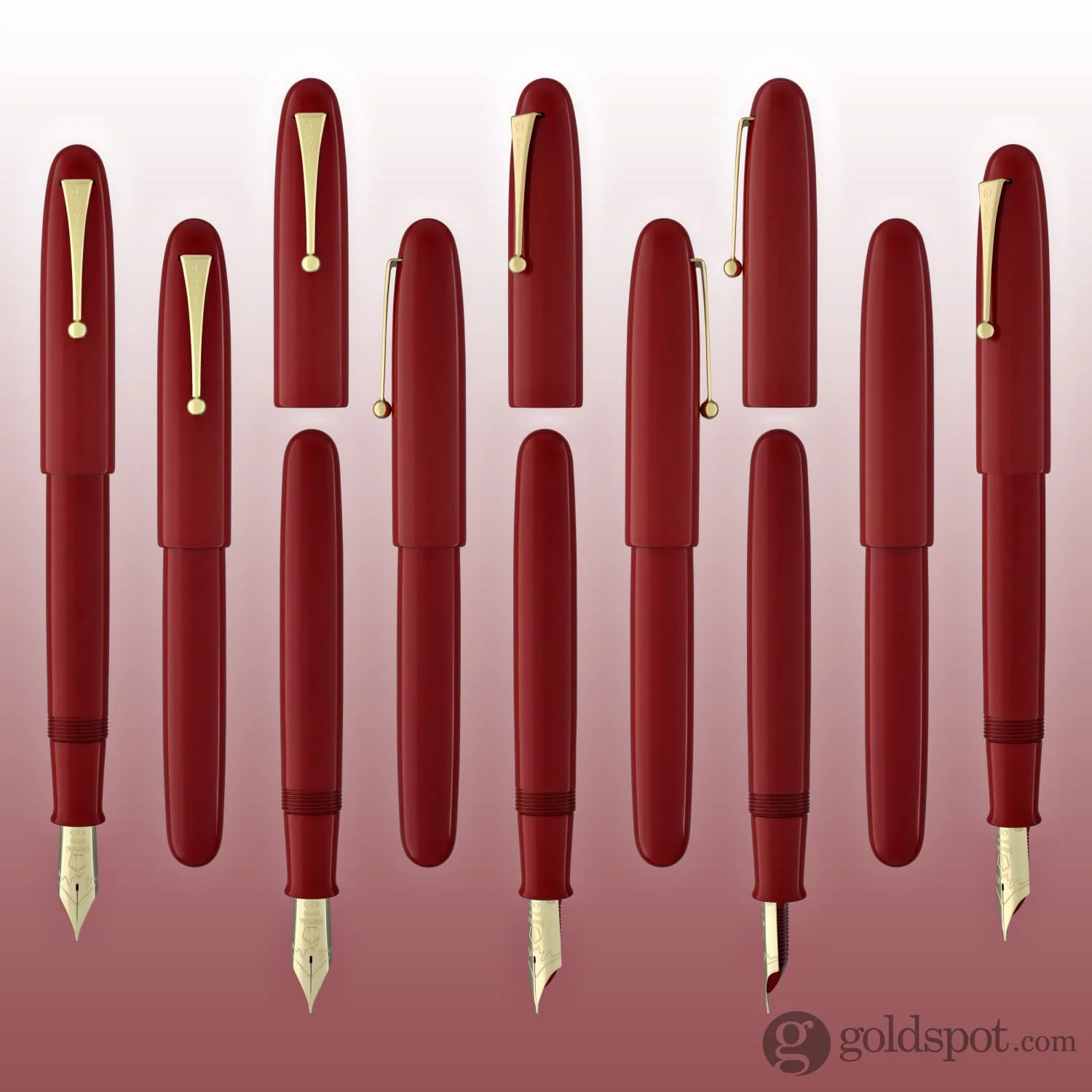 Namiki Emperor Fountain Pen in Vermilion Urushi Red - 18K Gold