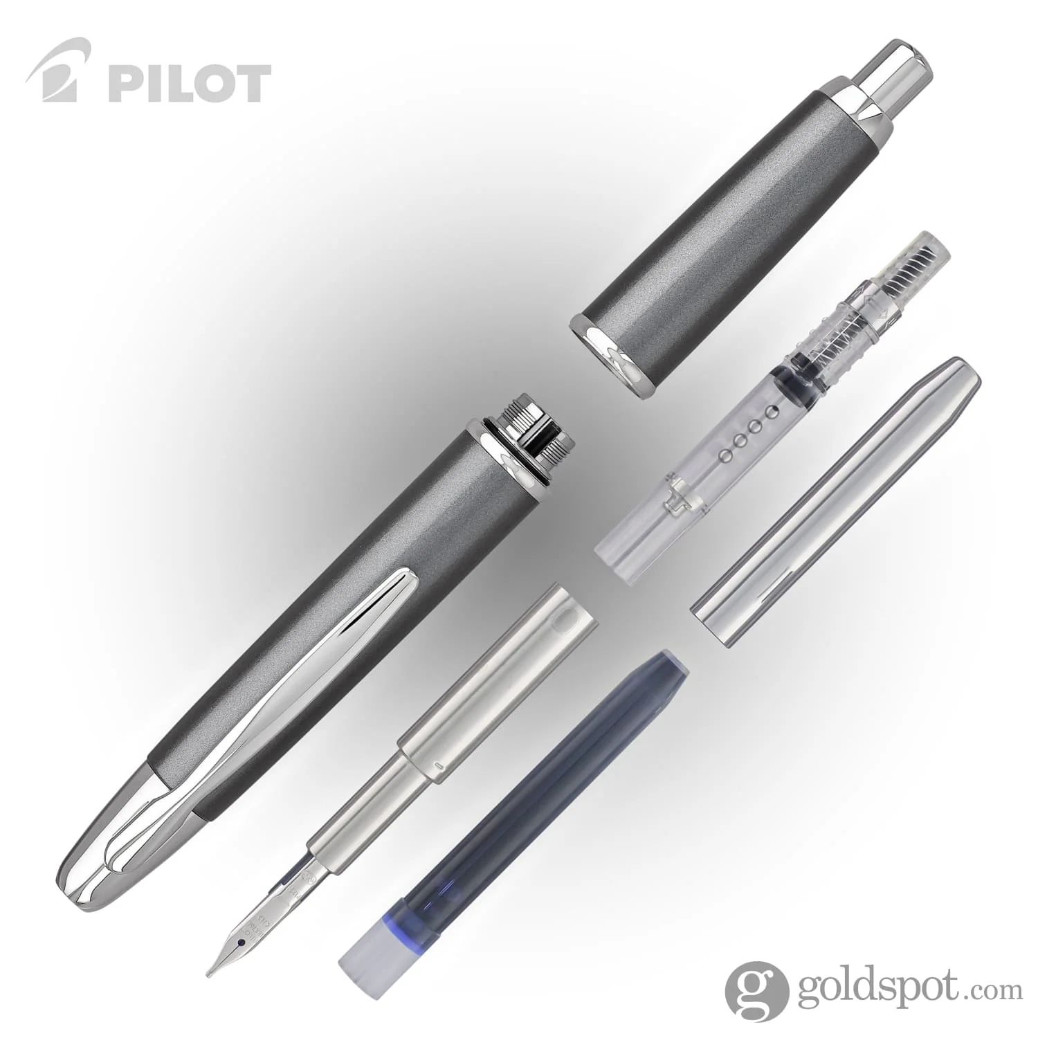 5155-pilot-vanishing-point-fountain-pen-in-gunmetal-gray-rhodium-18k-gold-6.webp Pilot Vanishing Point Fountain Pen in Gunmetal Gray & Rhodium - 18K Gold