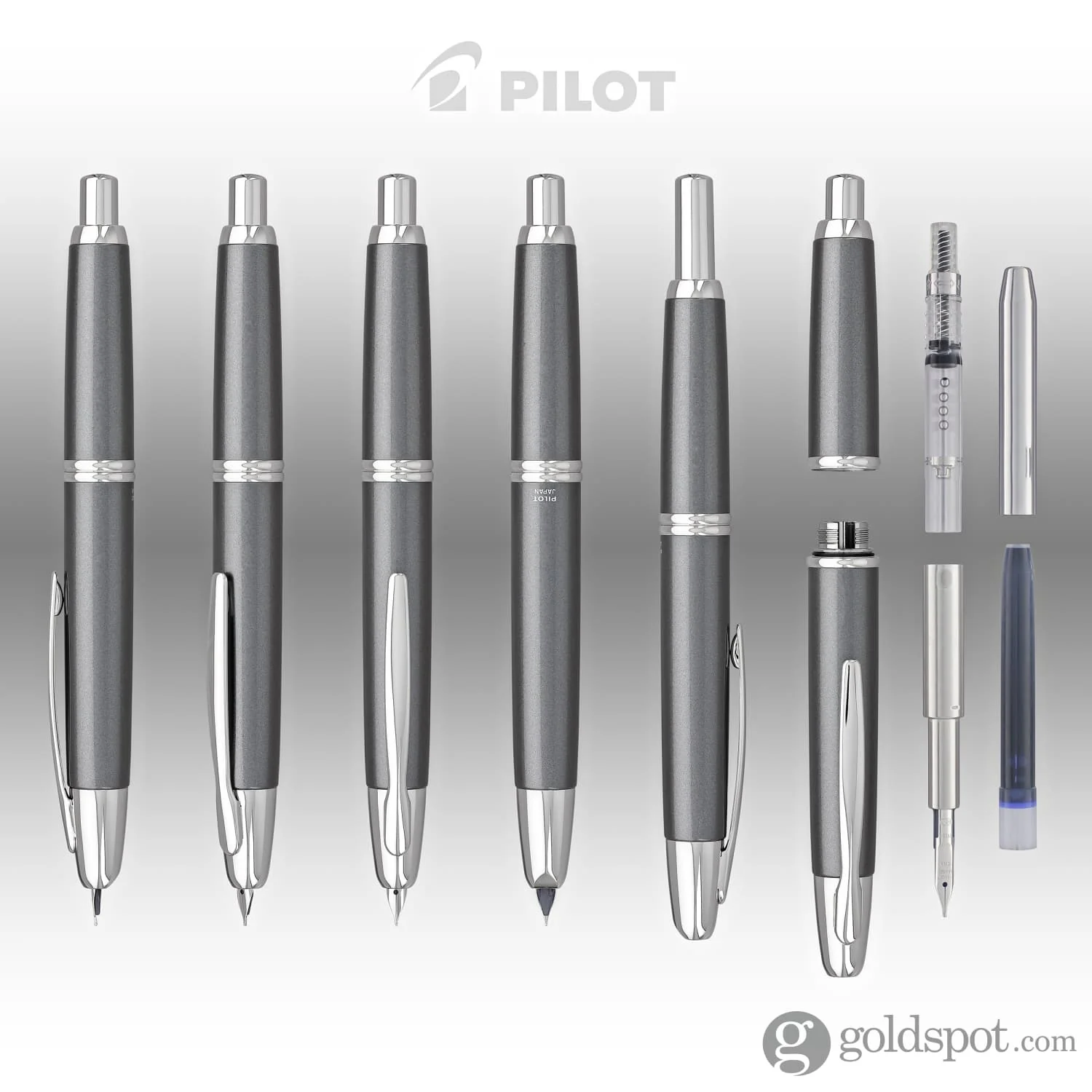5155-pilot-vanishing-point-fountain-pen-in-gunmetal-gray-rhodium-18k-gold-7.webp Pilot Vanishing Point Fountain Pen in Gunmetal Gray & Rhodium - 18K Gold