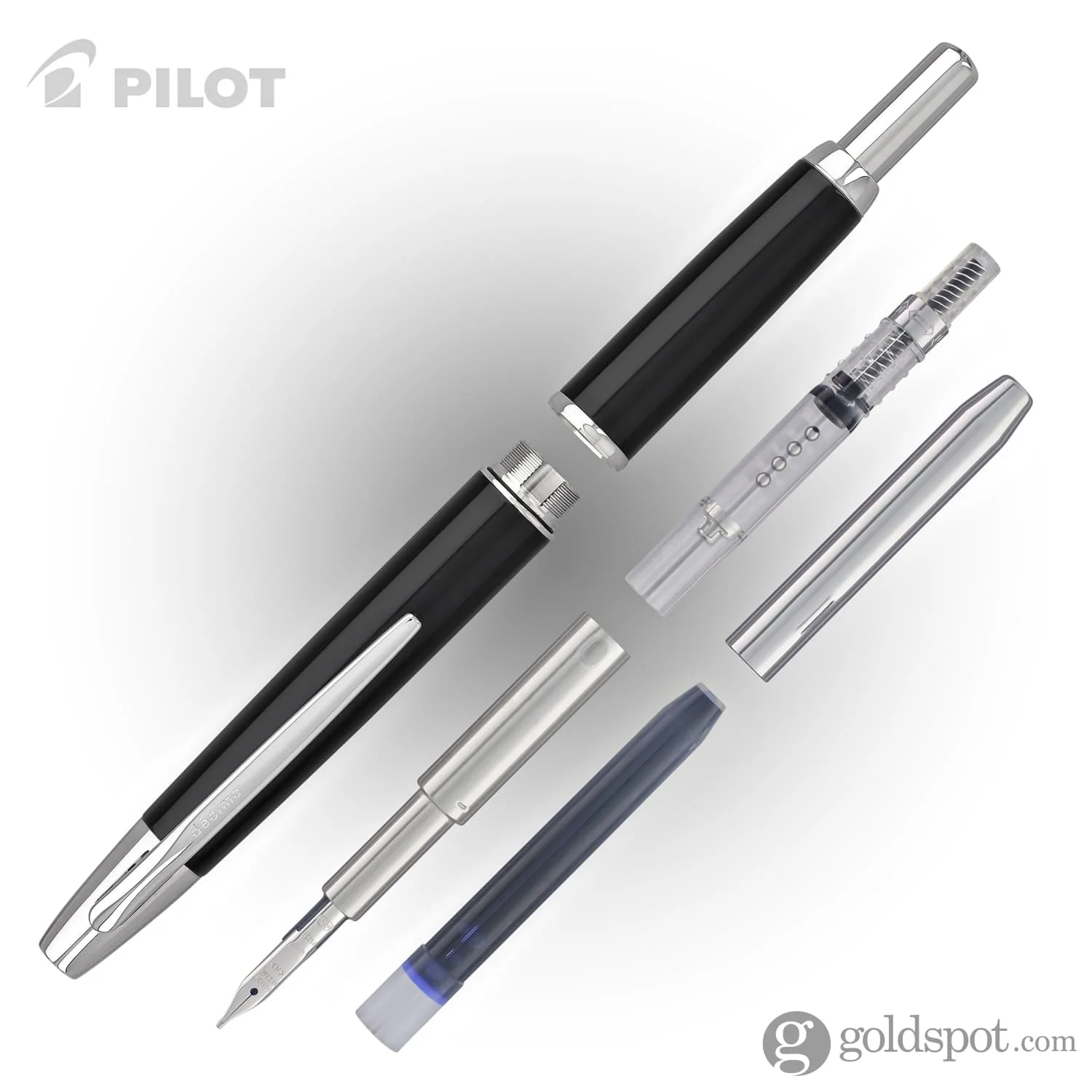 Pilot Vanishing Point Decimo Fountain Pen in Black - 18K Gold