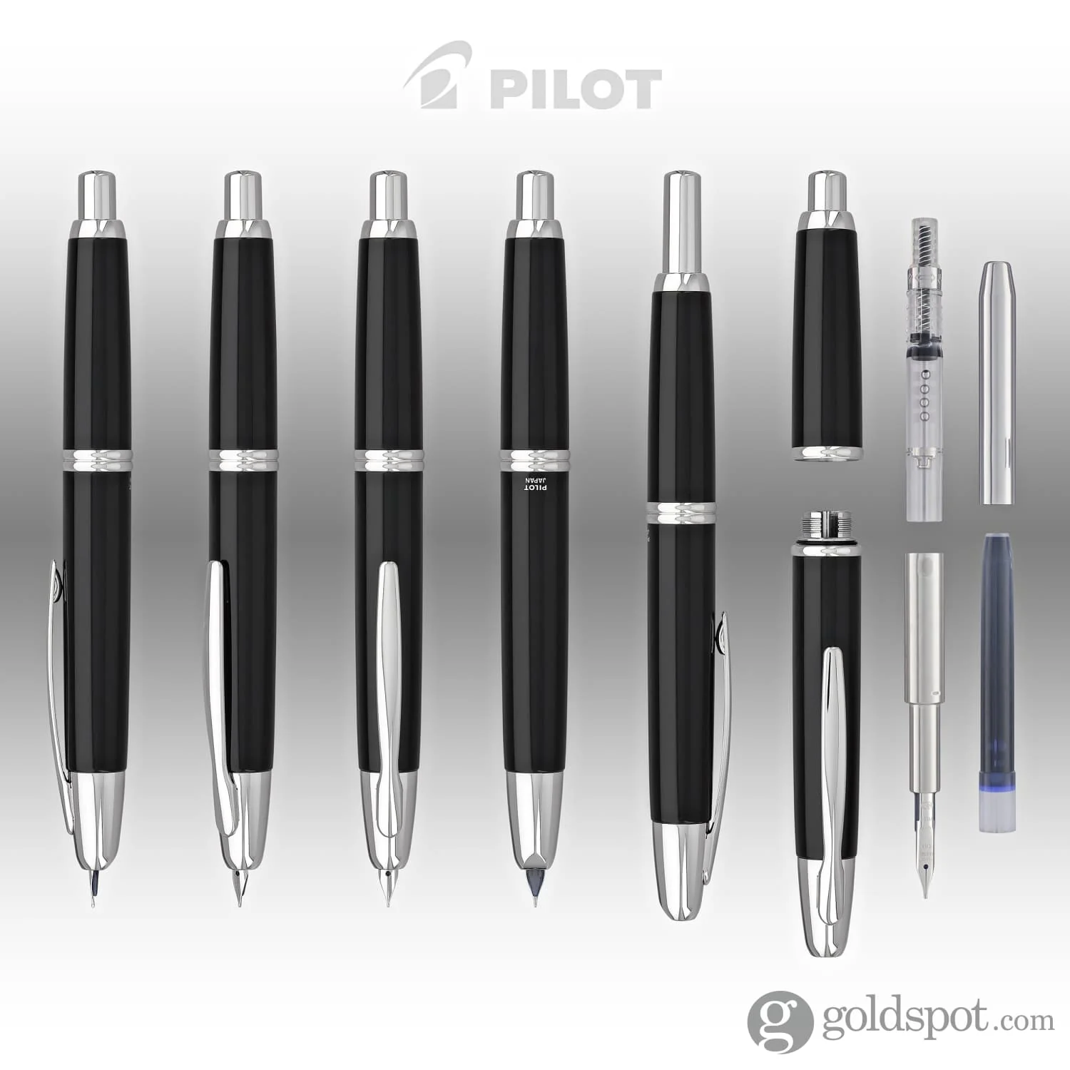 5167-pilot-vanishing-point-fountain-pen-in-black-rhodium-18k-gold-7.webp Pilot Vanishing Point Fountain Pen in Black & Rhodium - 18K Gold
