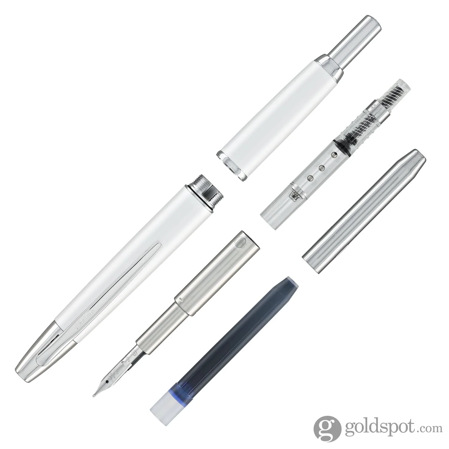5173-pilot-vanishing-point-decimo-fountain-pen-in-white-18k-gold-5.webp Pilot Vanishing Point Decimo Fountain Pen in White - 18K Gold