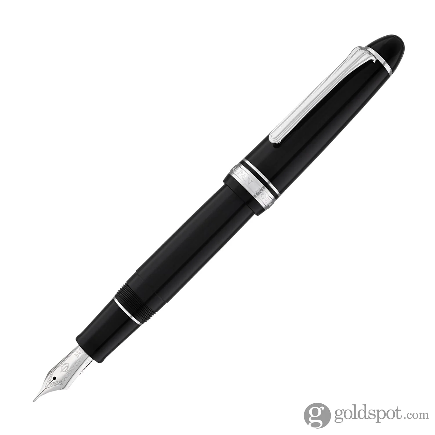 Sailor 1911 Large Fountain Pen in Black with Silver Trim - 21K Gold