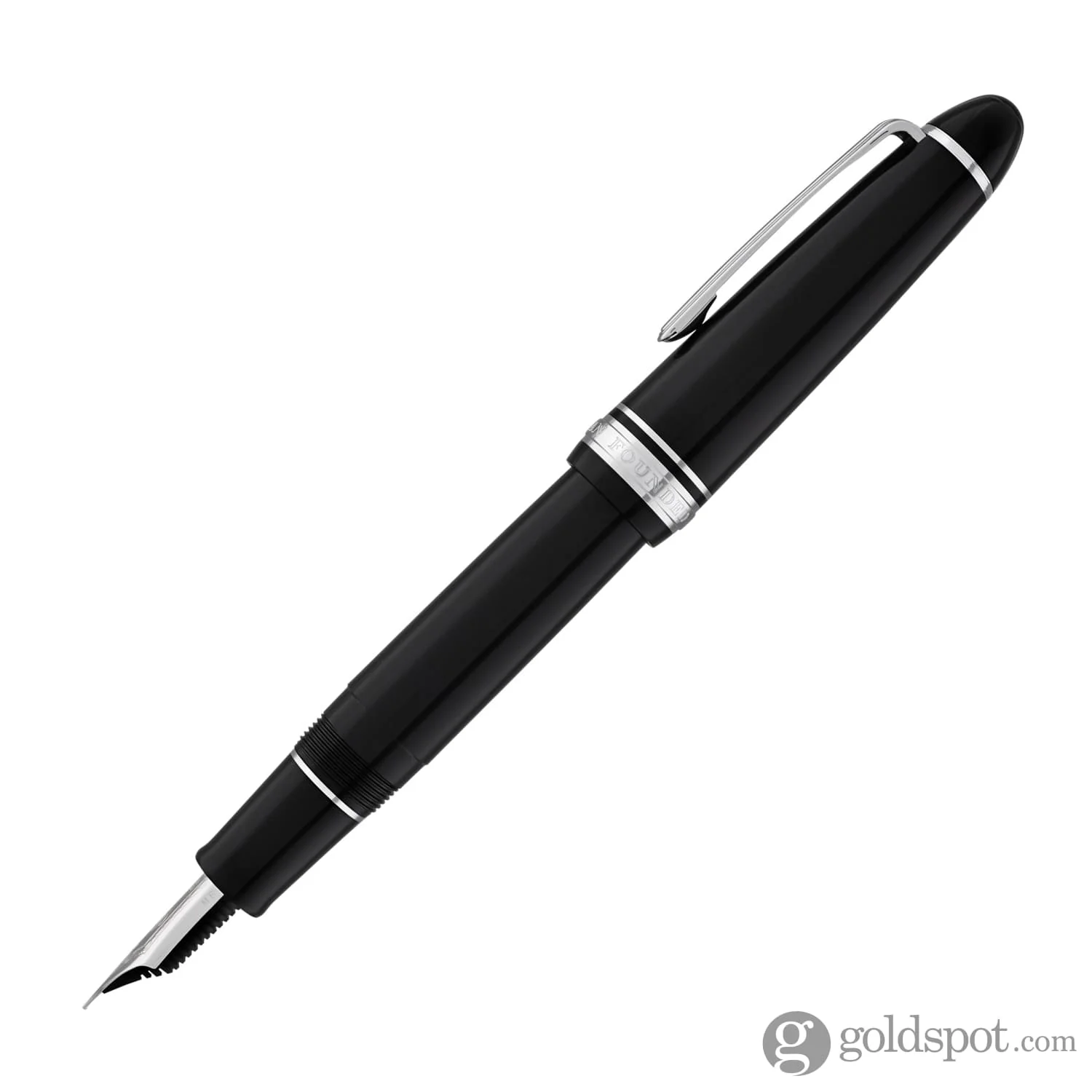 Sailor 1911 Large Fountain Pen in Black with Silver Trim - 21K Gold