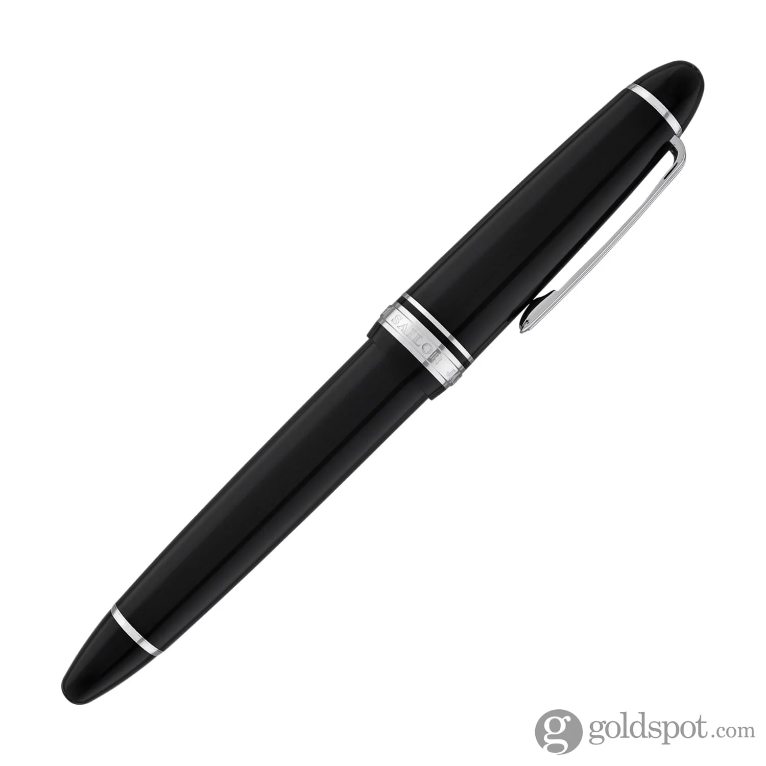 Sailor 1911 Large Fountain Pen in Black with Silver Trim - 21K Gold