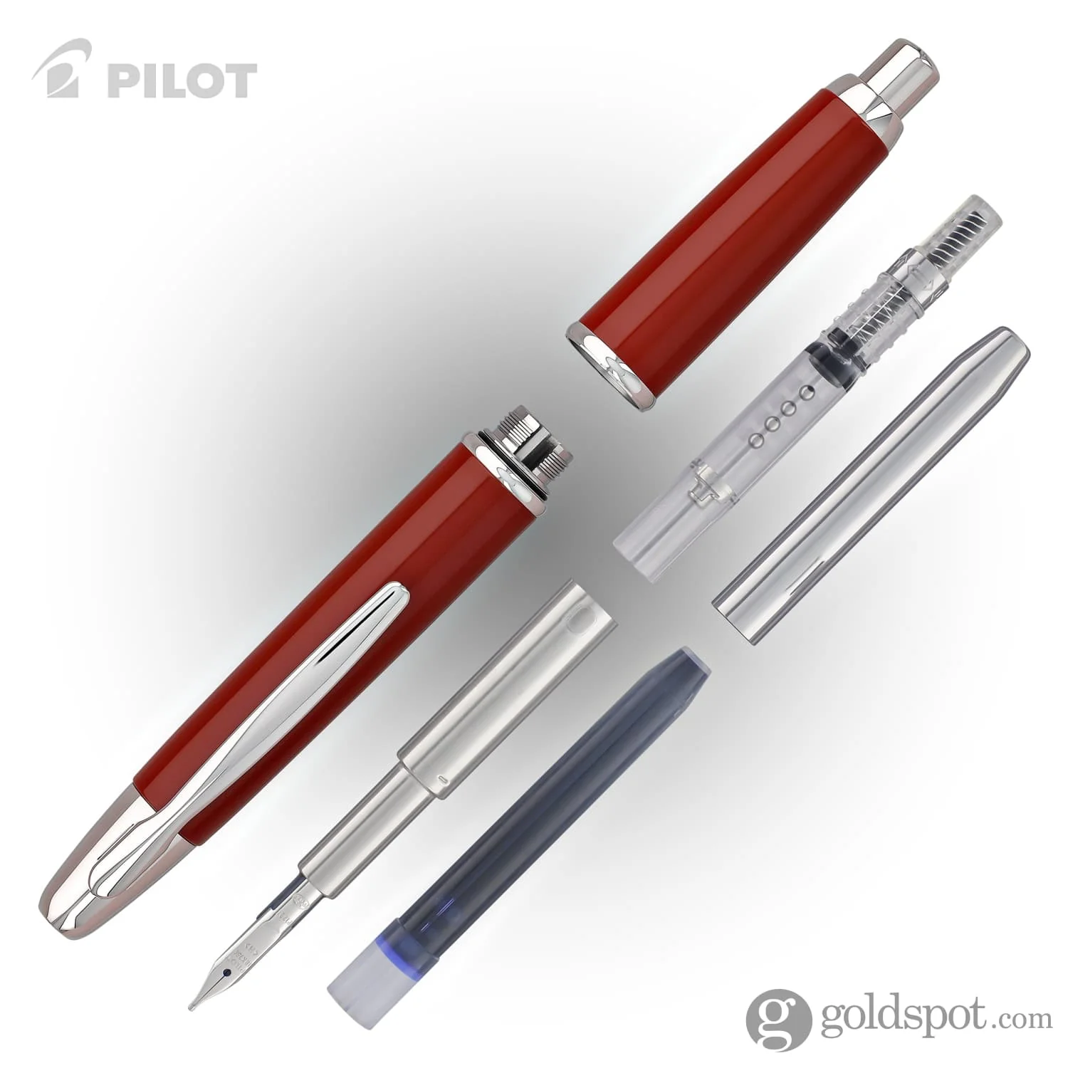 5203-pilot-vanishing-point-fountain-pen-in-red-rhodium-18k-gold-6.webp Pilot Vanishing Point Fountain Pen in Red & Rhodium - 18K Gold