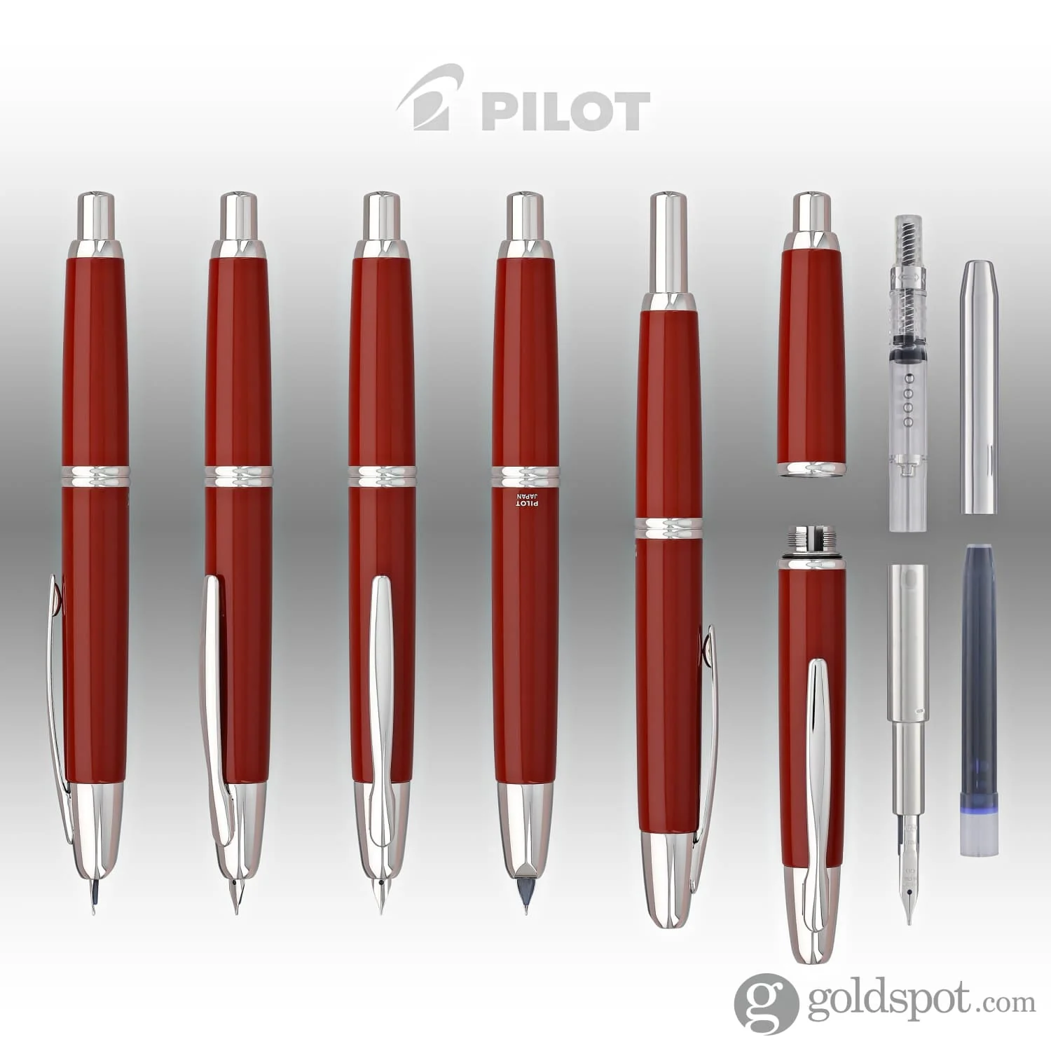 5203-pilot-vanishing-point-fountain-pen-in-red-rhodium-18k-gold-7.webp Pilot Vanishing Point Fountain Pen in Red & Rhodium - 18K Gold