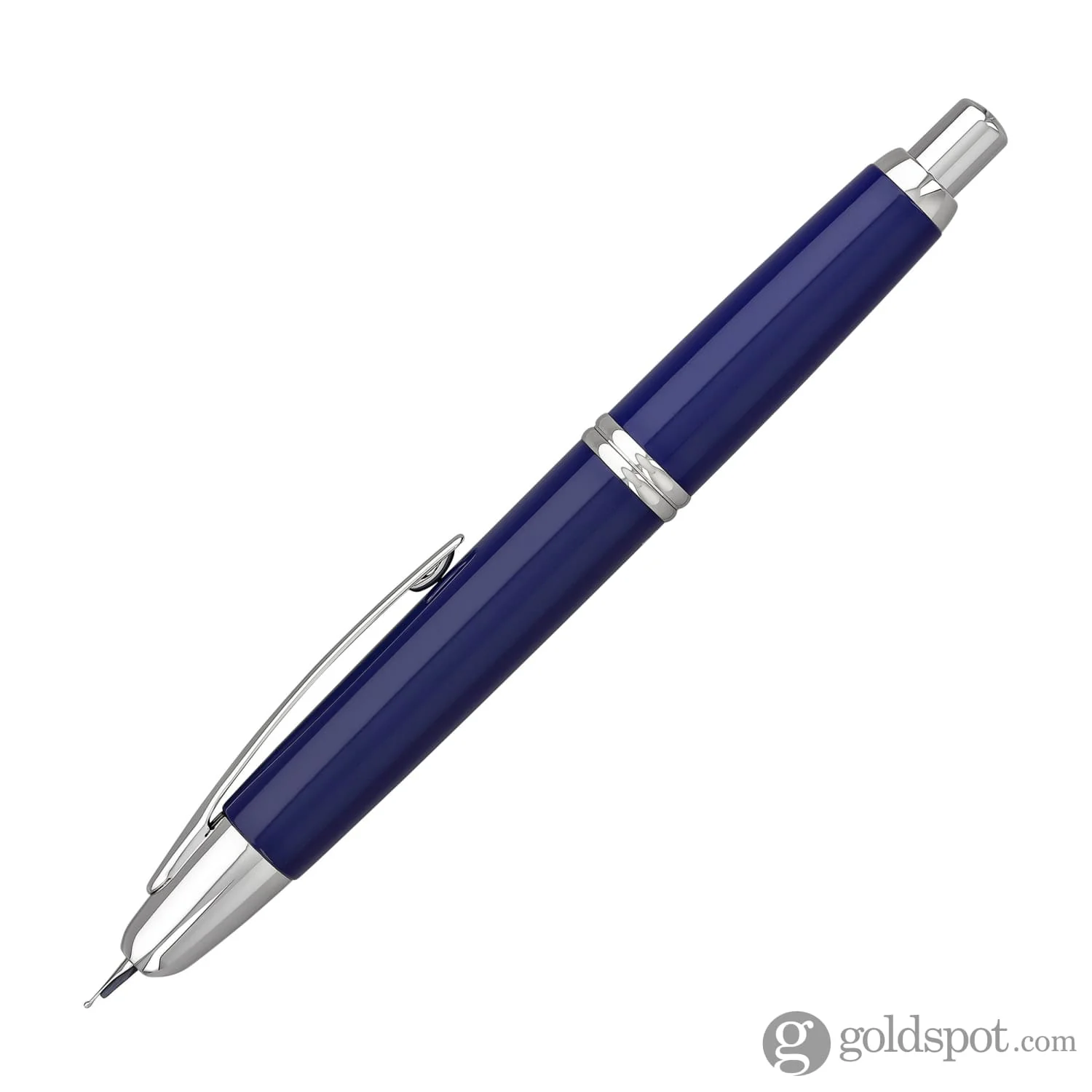 5207-pilot-vanishing-point-fountain-pen-in-blue-rhodium-18k-gold-3.webp Pilot Vanishing Point Fountain Pen in Blue & Rhodium - 18K Gold