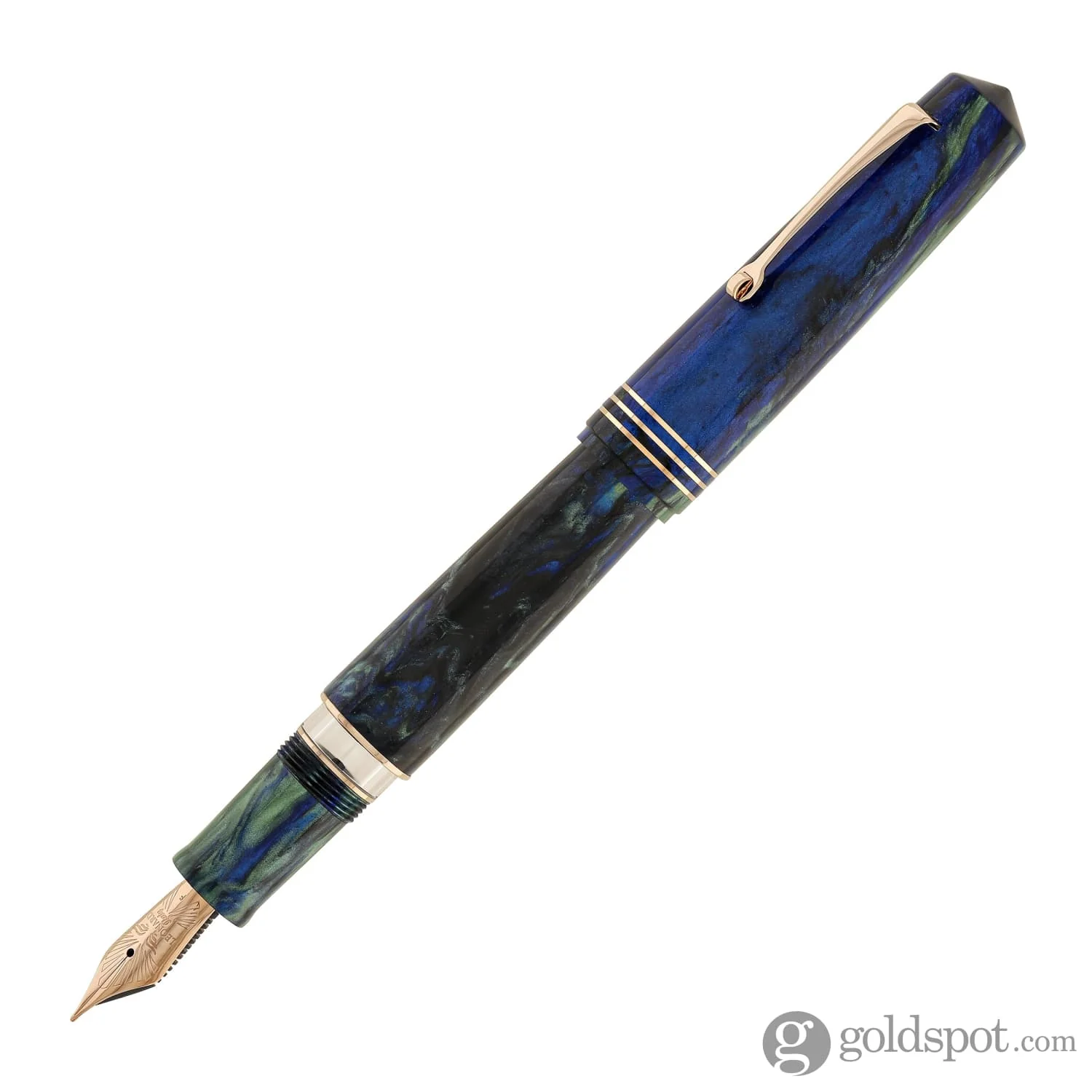 Leonardo Momento Zero Grande 2.0 Fountain Pen in Fiordaliso Blue with Rose Gold Trim