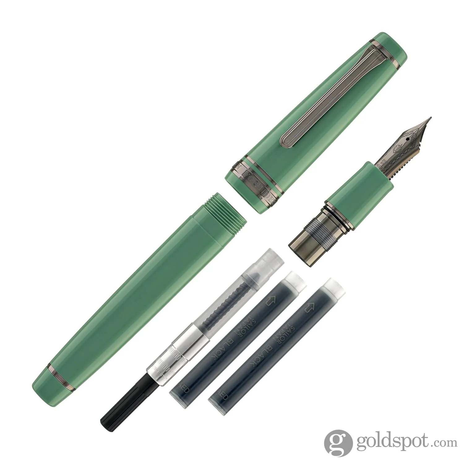Sailor Pro Gear 'Area 51' Regular Fountain Pen in Alien Green - 21kt Gold