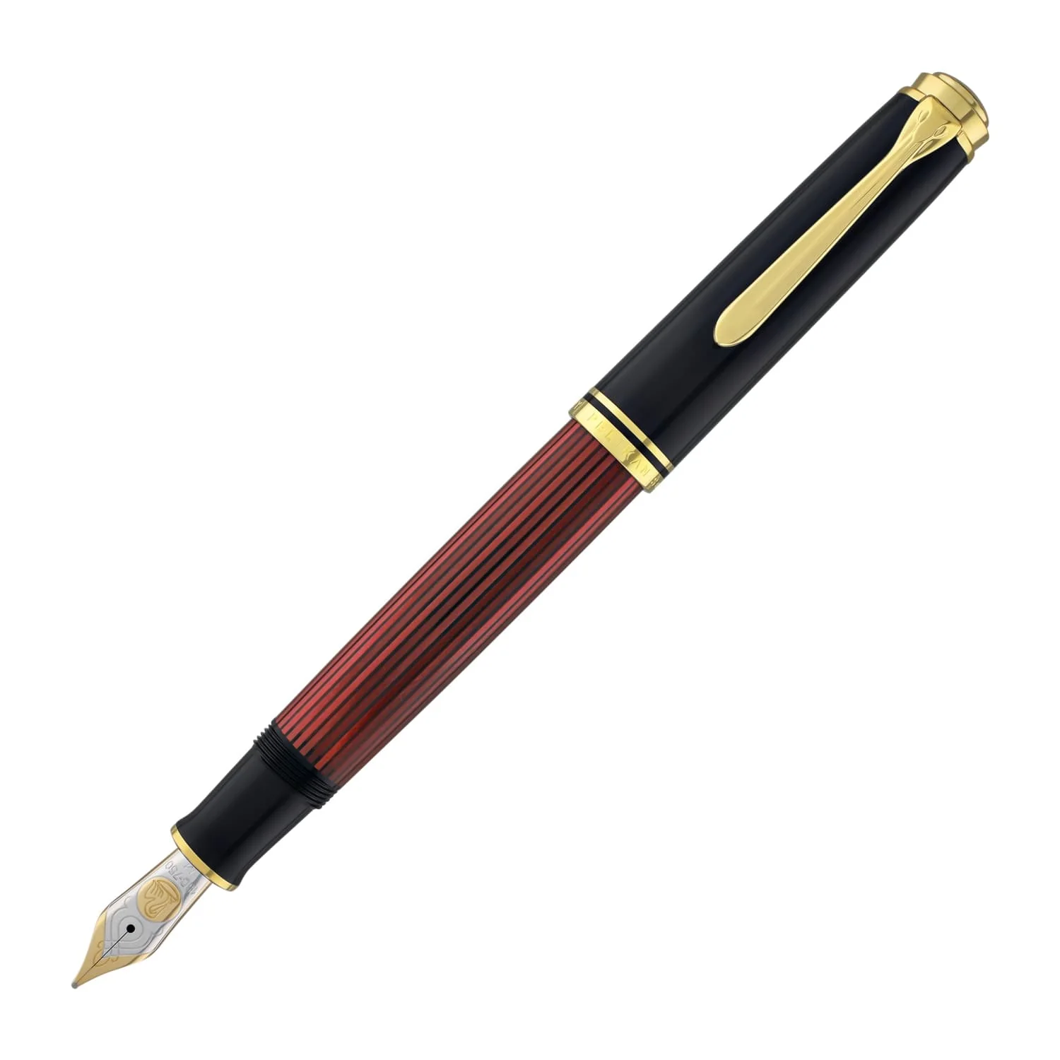 5273-pelikan-souveran-m800-fountain-pen-in-black-red-with-gold-trim-18k-gold-1.webp Pelikan Souveran M800 Fountain Pen in Black & Red with Gold Trim - 18K Gold