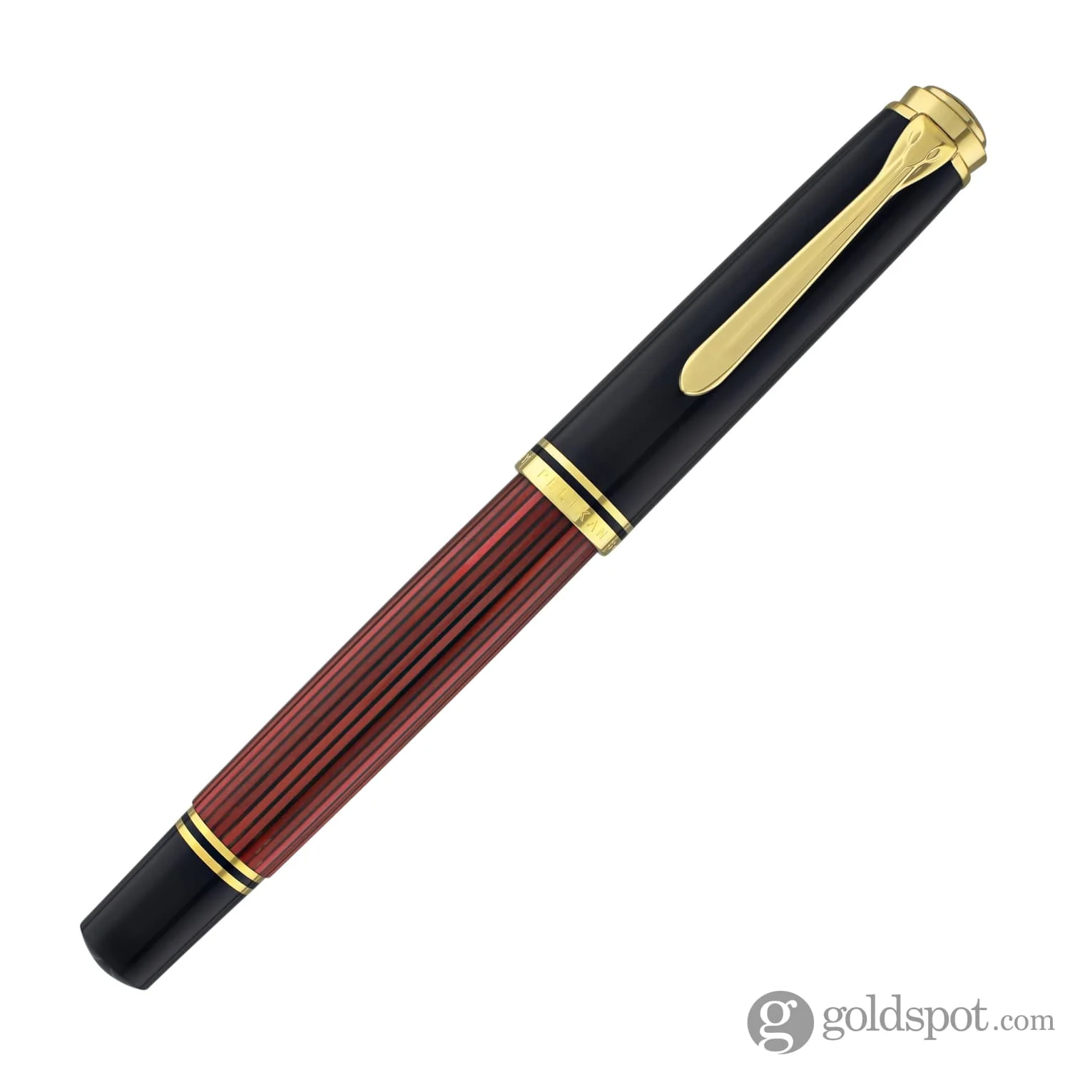 Pelikan Souveran M800 Fountain Pen in Black & Red with Gold Trim - 18K Gold