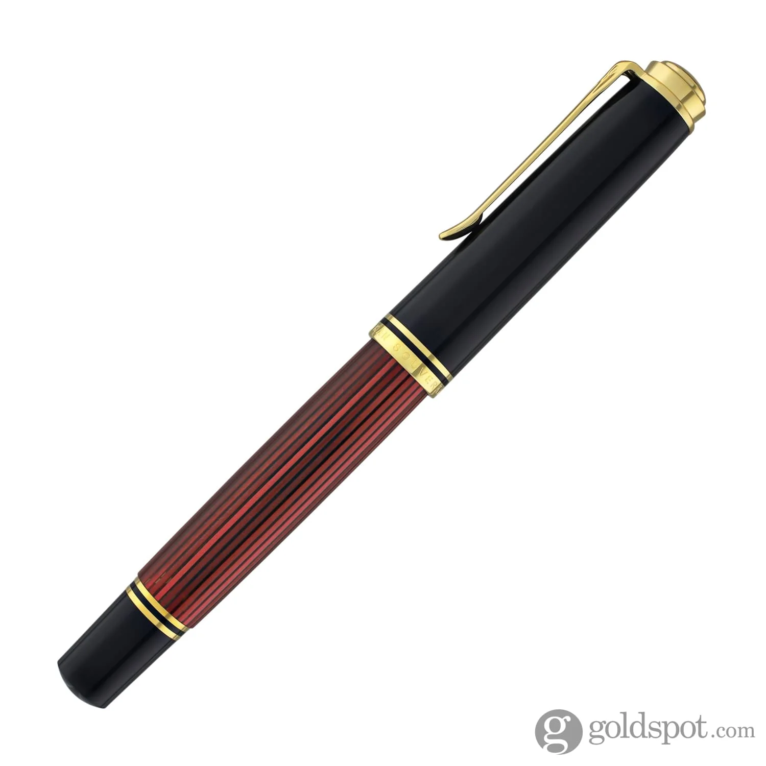 Pelikan Souveran M800 Fountain Pen in Black & Red with Gold Trim - 18K Gold