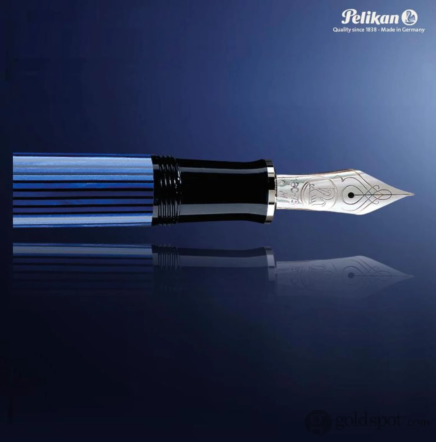 5314-pelikan-souveran-m805-fountain-pen-in-black-blue-with-silver-trim-18k-gold-11.webp Pelikan Souveran M805 Fountain Pen in Black & Blue with Silver Trim - 18K Gold