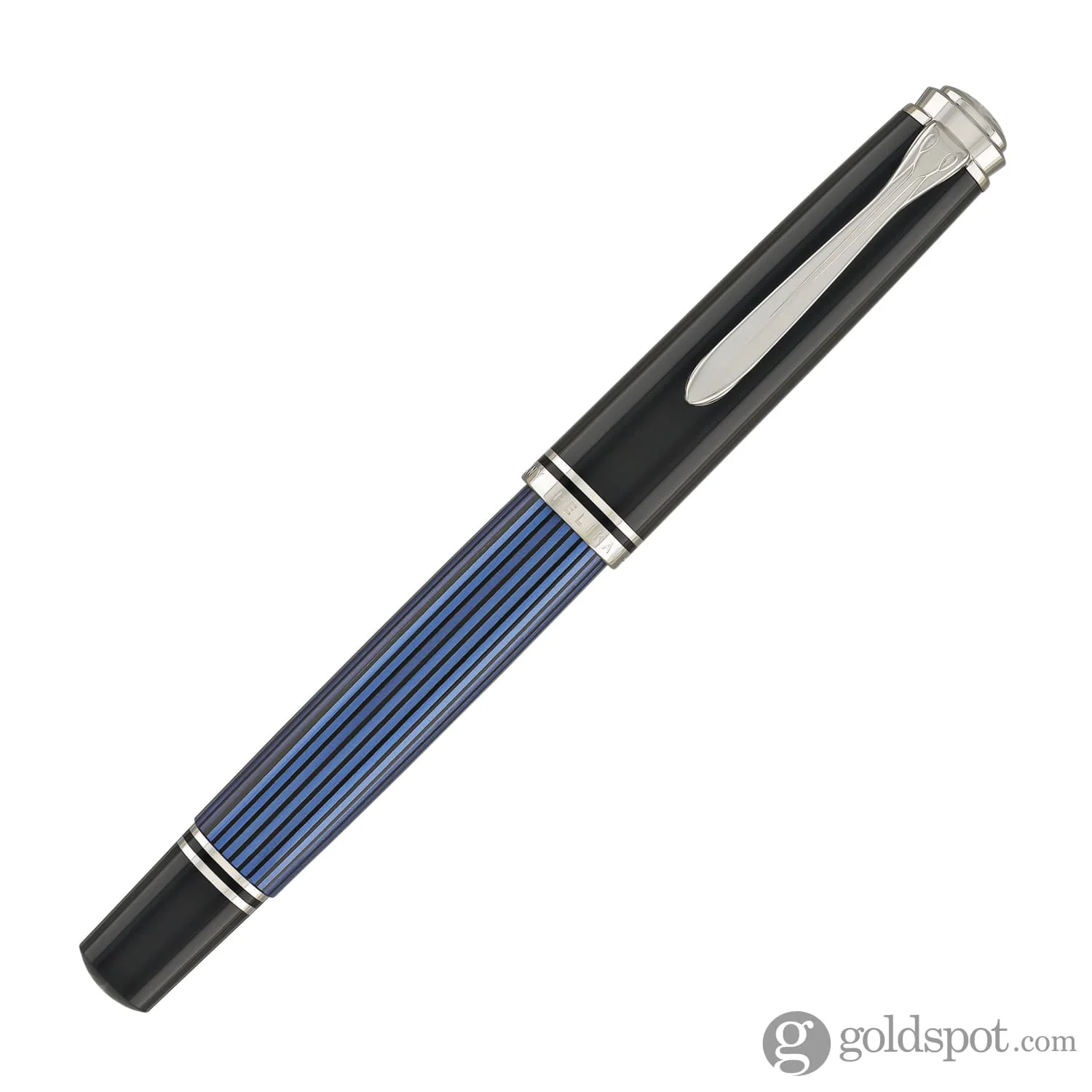 5314-pelikan-souveran-m805-fountain-pen-in-black-blue-with-silver-trim-18k-gold-4.webp Pelikan Souveran M805 Fountain Pen in Black & Blue with Silver Trim - 18K Gold