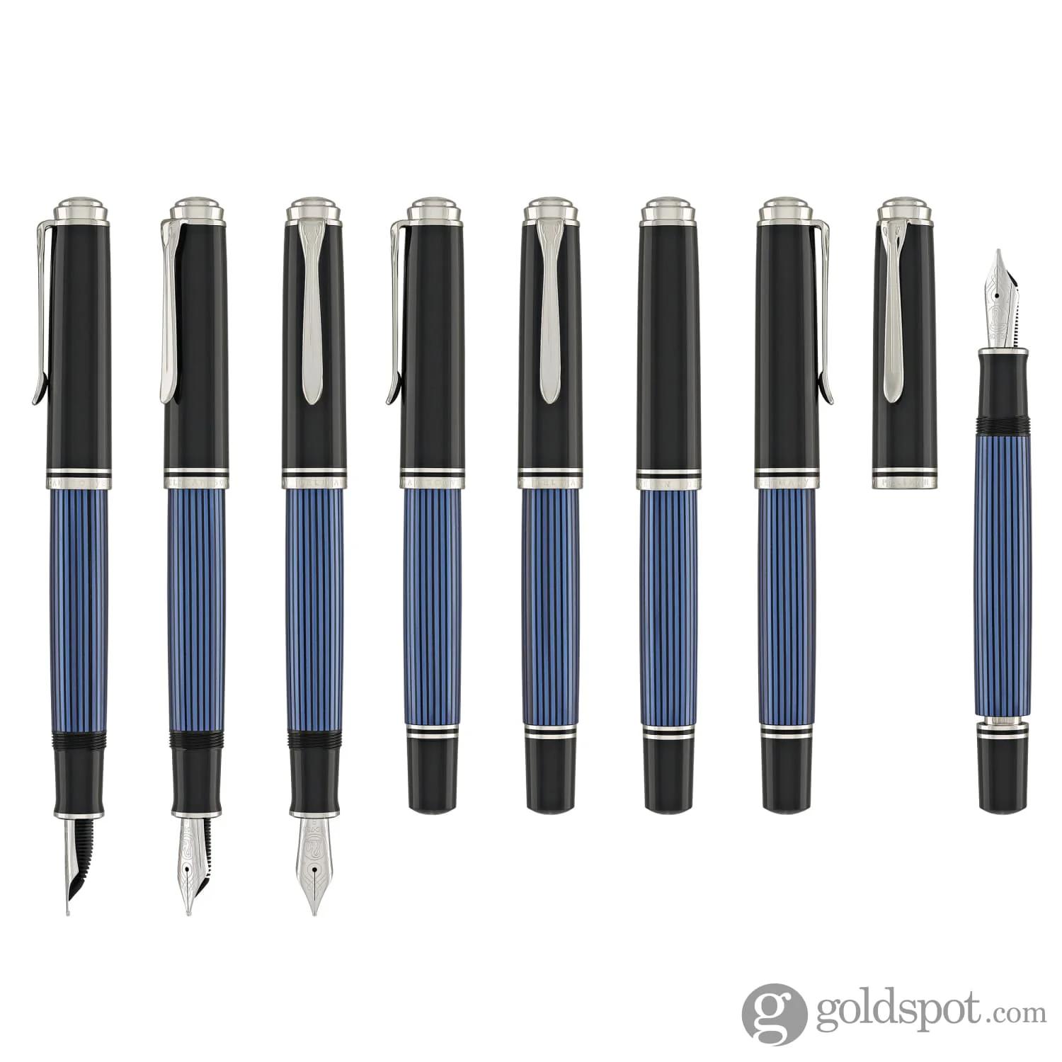 5314-pelikan-souveran-m805-fountain-pen-in-black-blue-with-silver-trim-18k-gold-8.webp Pelikan Souveran M805 Fountain Pen in Black & Blue with Silver Trim - 18K Gold