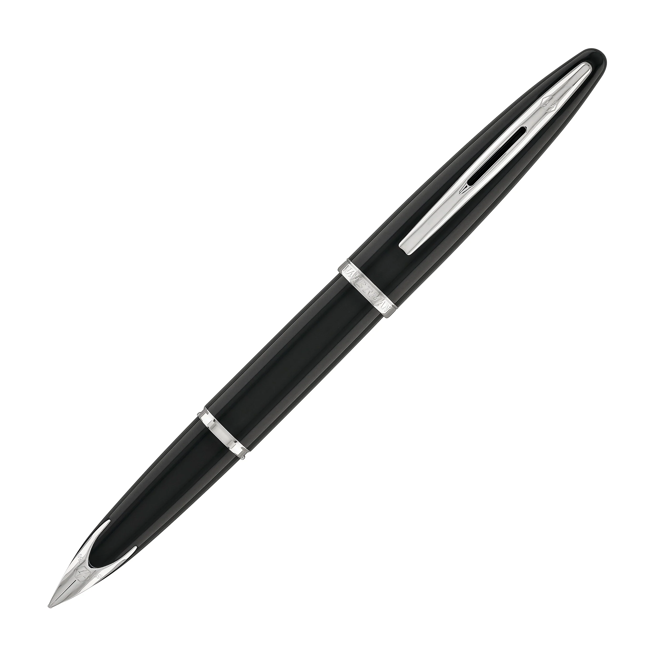 5374-waterman-carene-fountain-pen-in-black-sea-with-stainless-steel-trim-18k-gold-1.webp Waterman Carene Fountain Pen in Black Sea with Stainless Steel Trim - 18K Gold